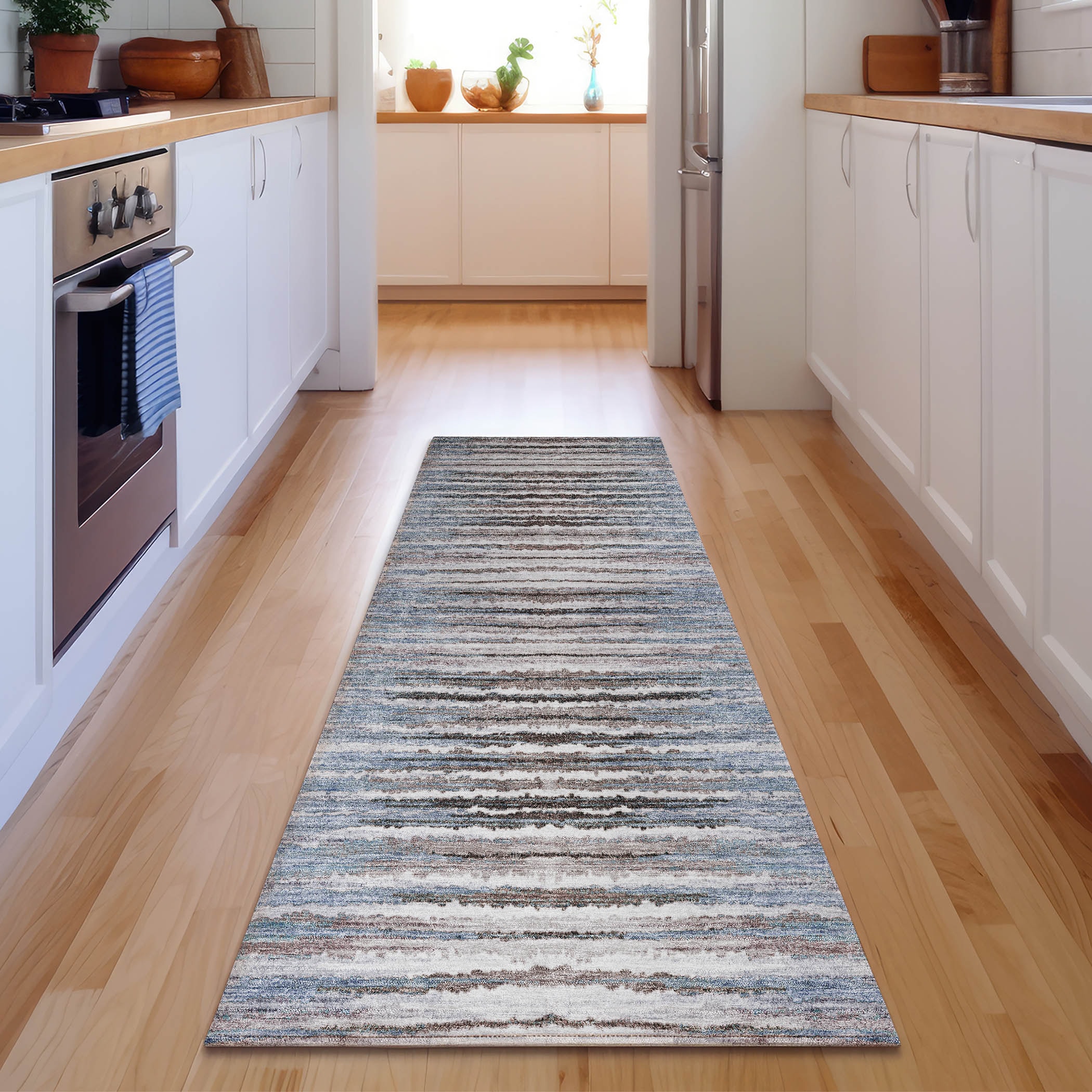 Addison Rugs AMF604SK2X8 Mayfield AMF604SK 2 x 7 (ft) Loomed Polyester Sky Rectangular Indoor Geometric Machine washable Area rug