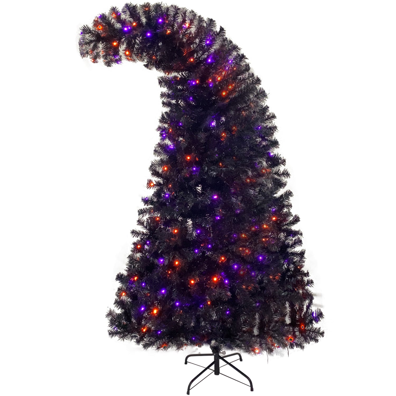 Bybafun YA0500024 6-ft Pre-lit Flocked Purple Artificial Christmas Tree with LED Lights