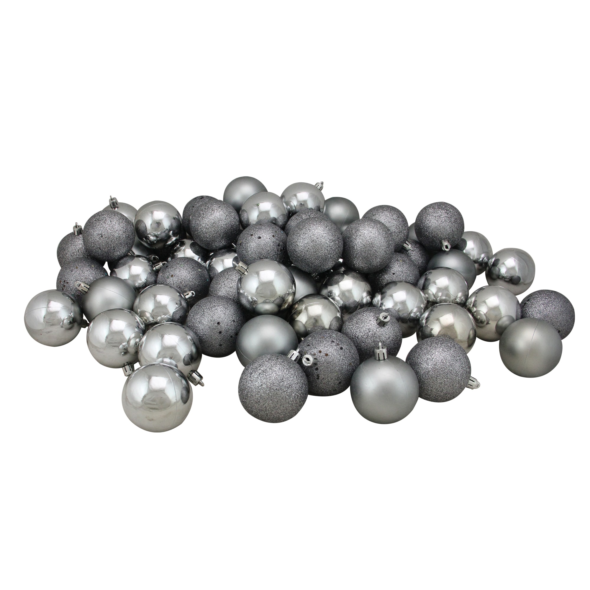 Northlight 31744258 60 -Pack Gray Ball Standard Indoor Ornament set Shatterproof