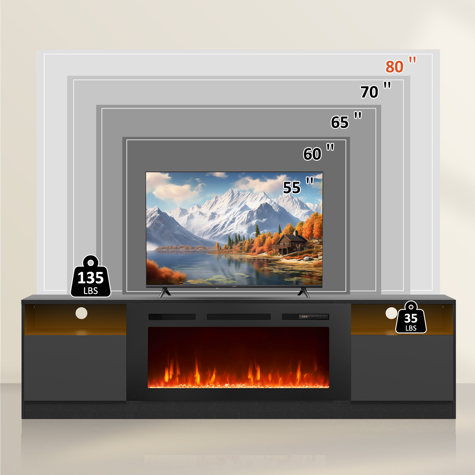 Bapipro TE21A28B Electric-Fireplaces - View #8