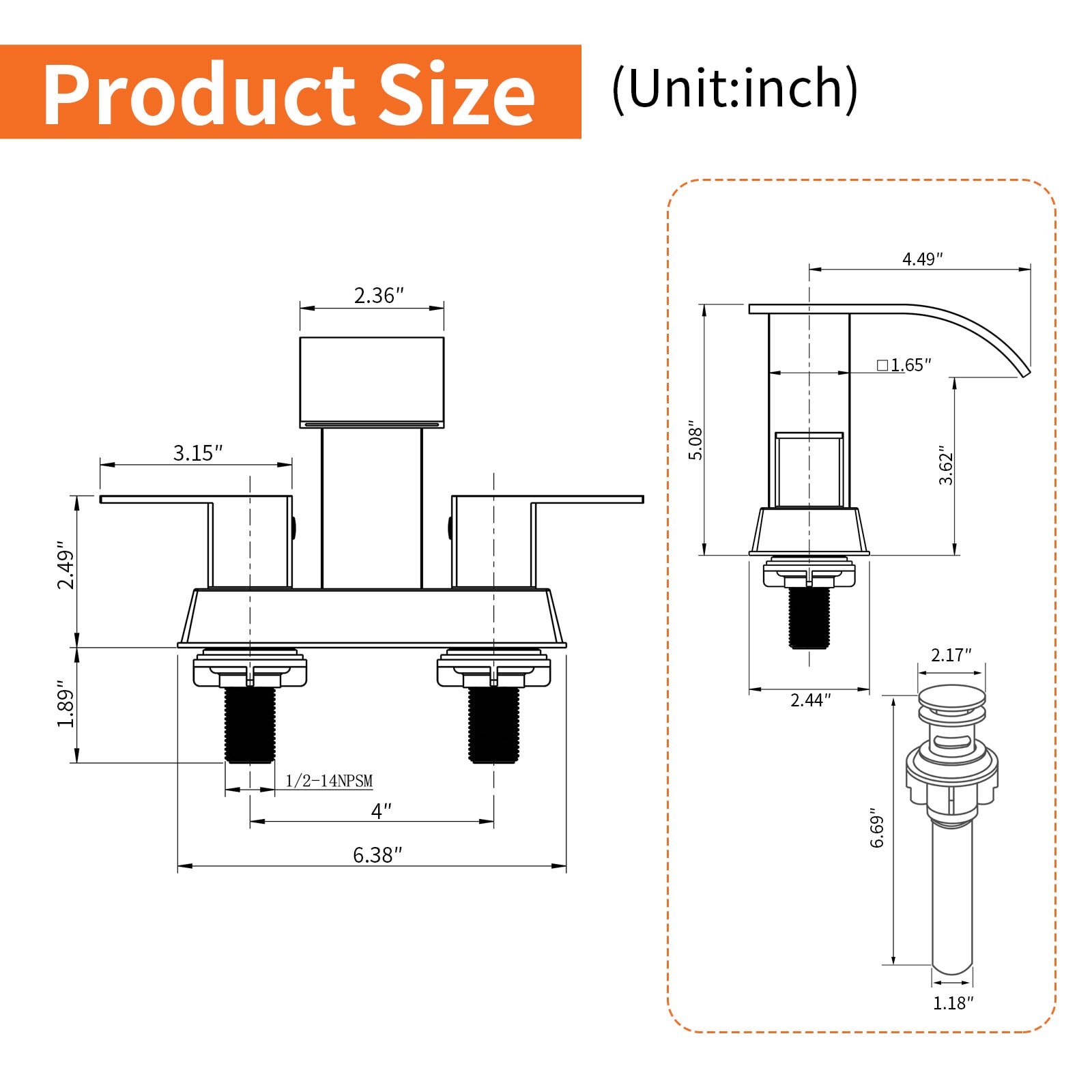WELLFOR SPA-23004B Lavatory-Faucets - View #4