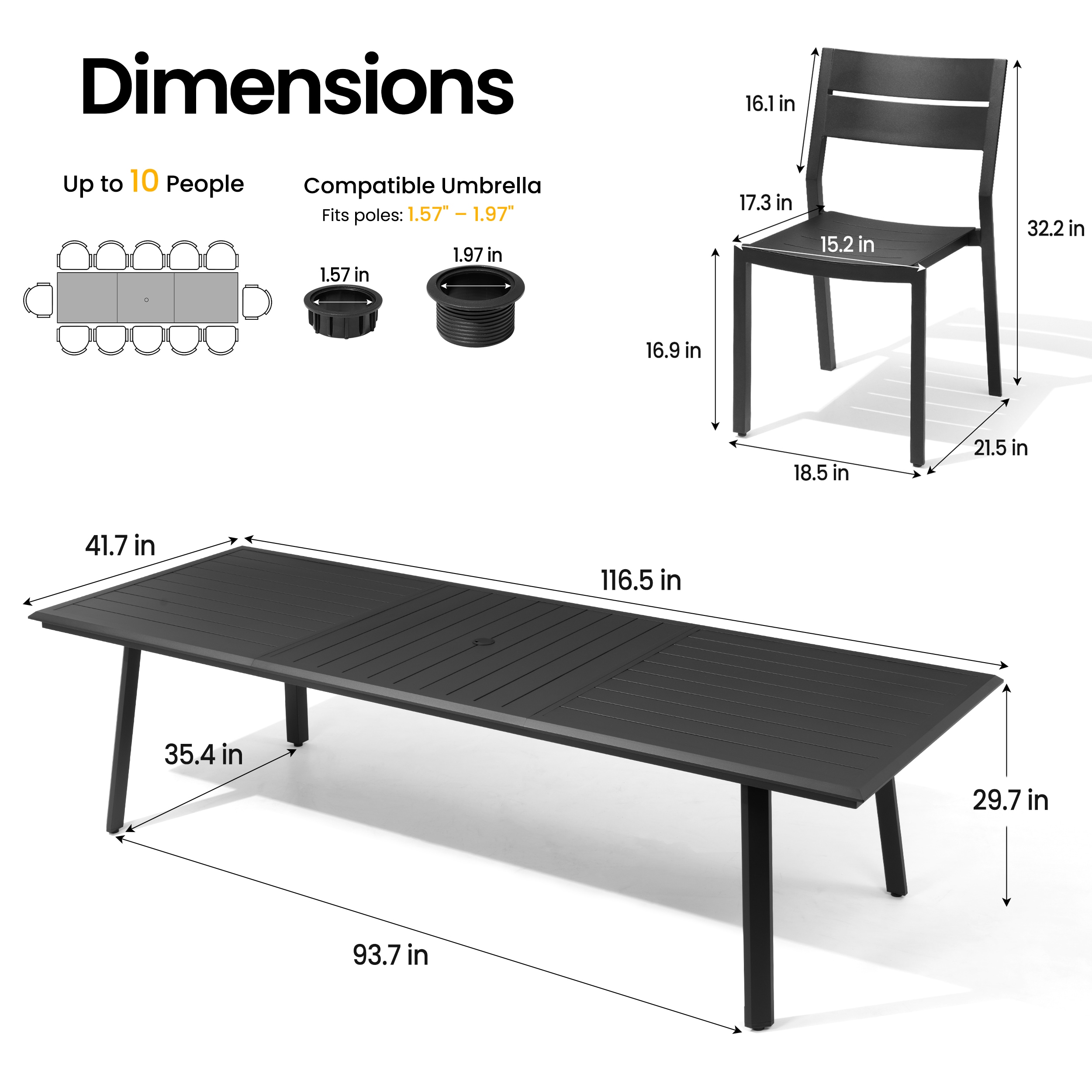 Crestlive Products CL-TD5552GRY300-13 Patio-Dining-Sets - View #3