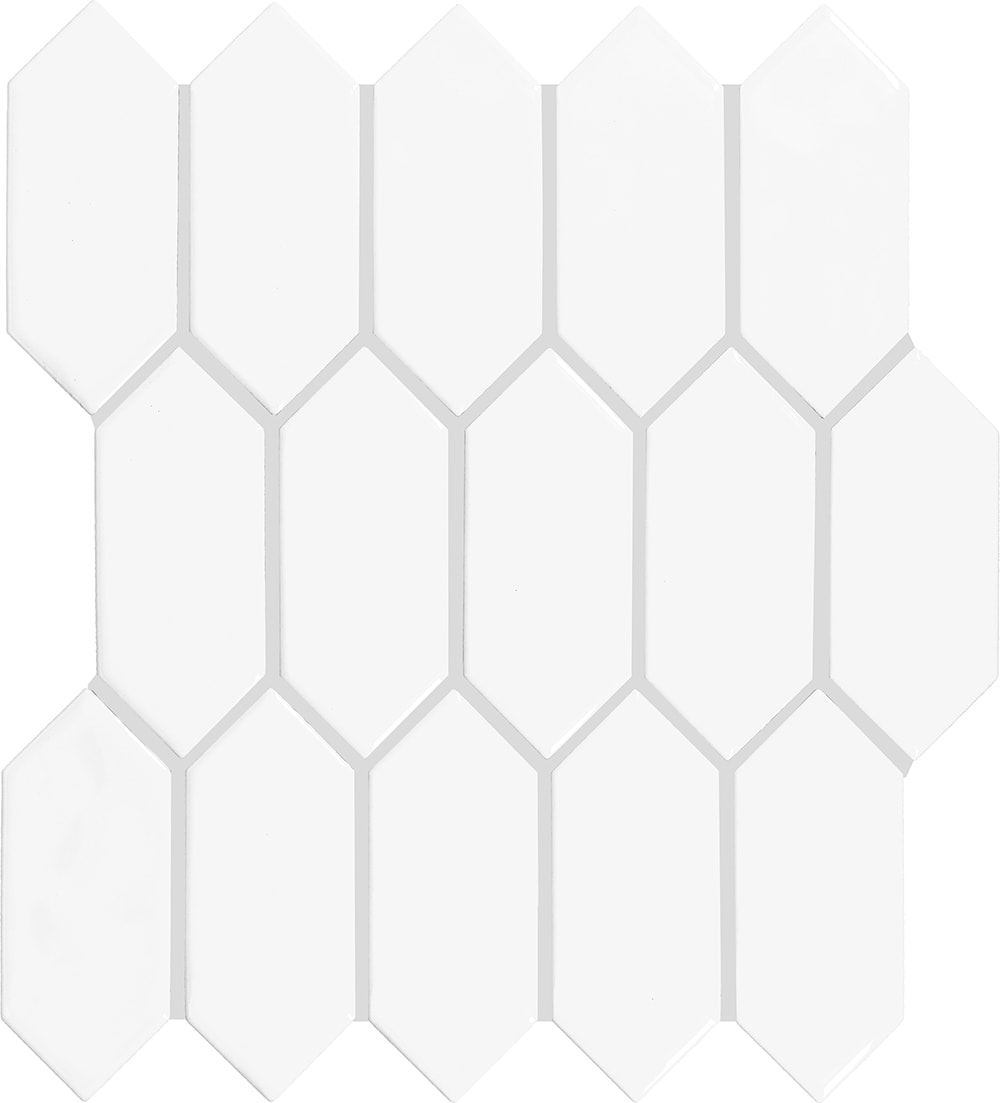 Daltile Core Crafted True White 11-in x 12-in Glossy Ceramic Handcrafted look Picket Mosaic Wall Tile ( 0.73-sq ft / Piece )