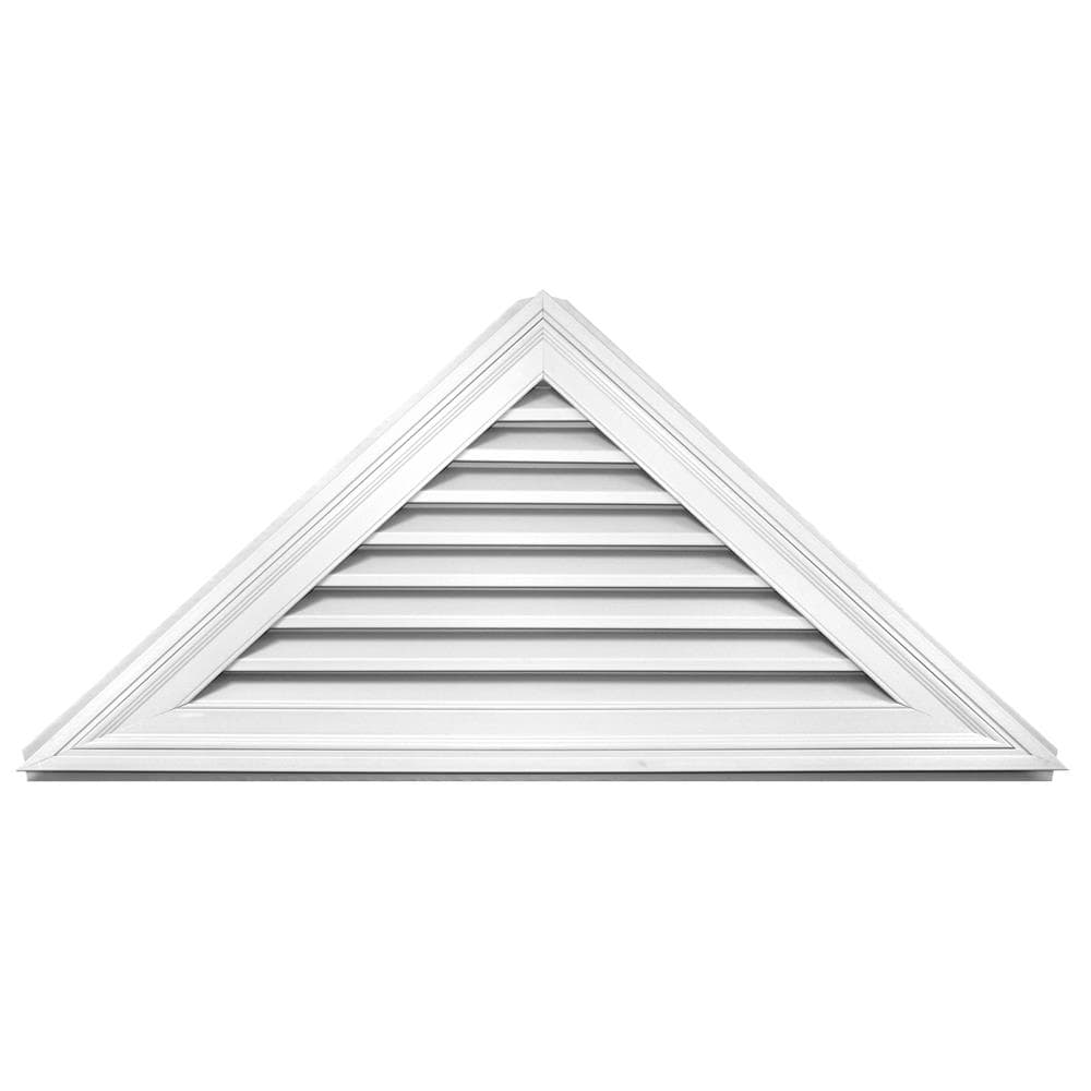 Builders Edge 120141108001 56-in x 25-in White Triangle Vinyl Gable Louver Vent