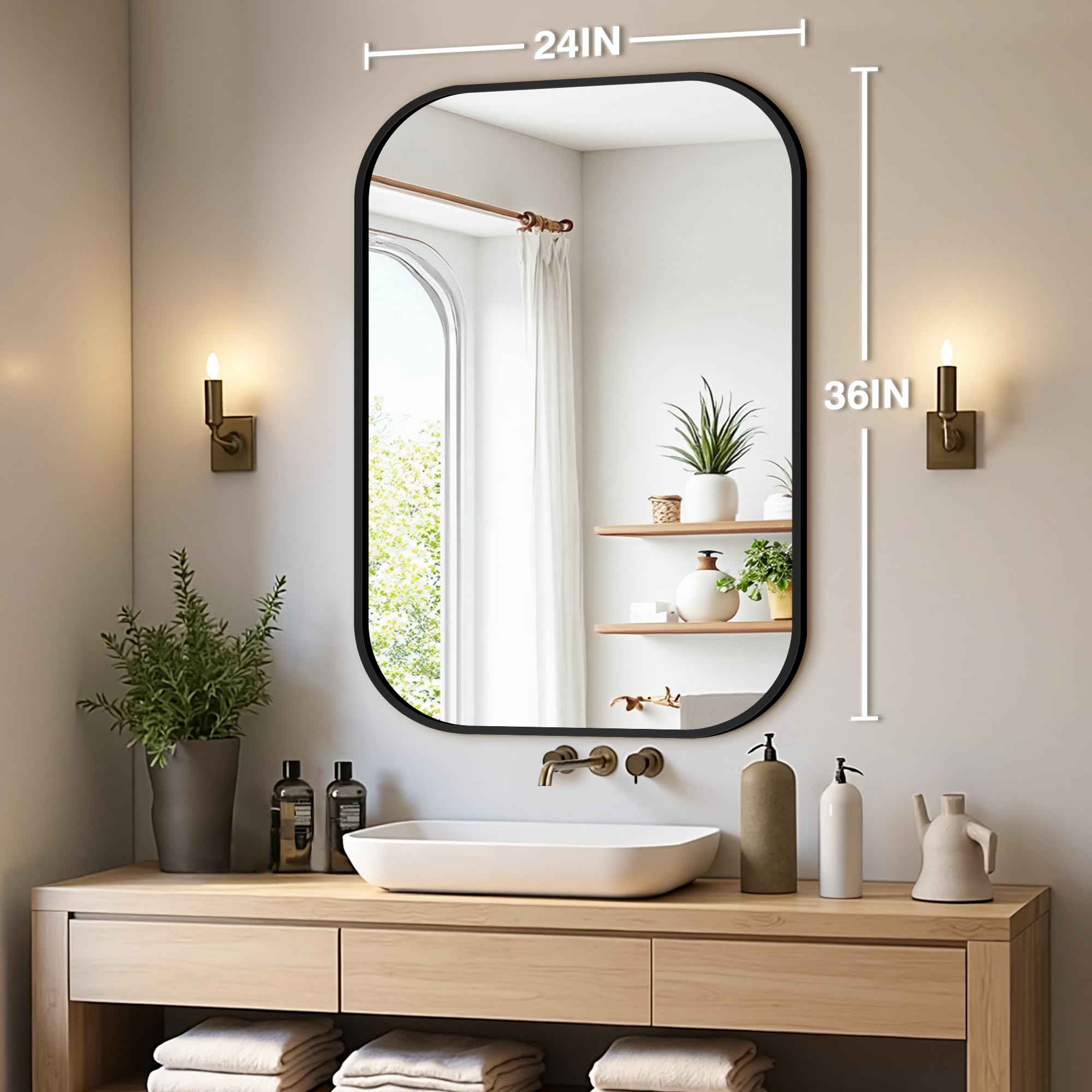 Aoibox LABV9T0G Framed-Bath-Mirrors - View #2