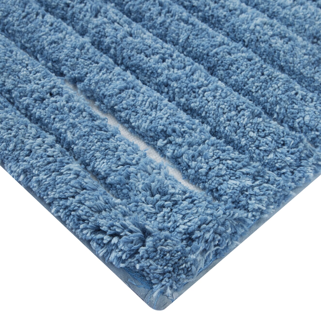 allen + roth 20-in x 30-in Tranquil Blue Aqua Cotton Bath Mat in