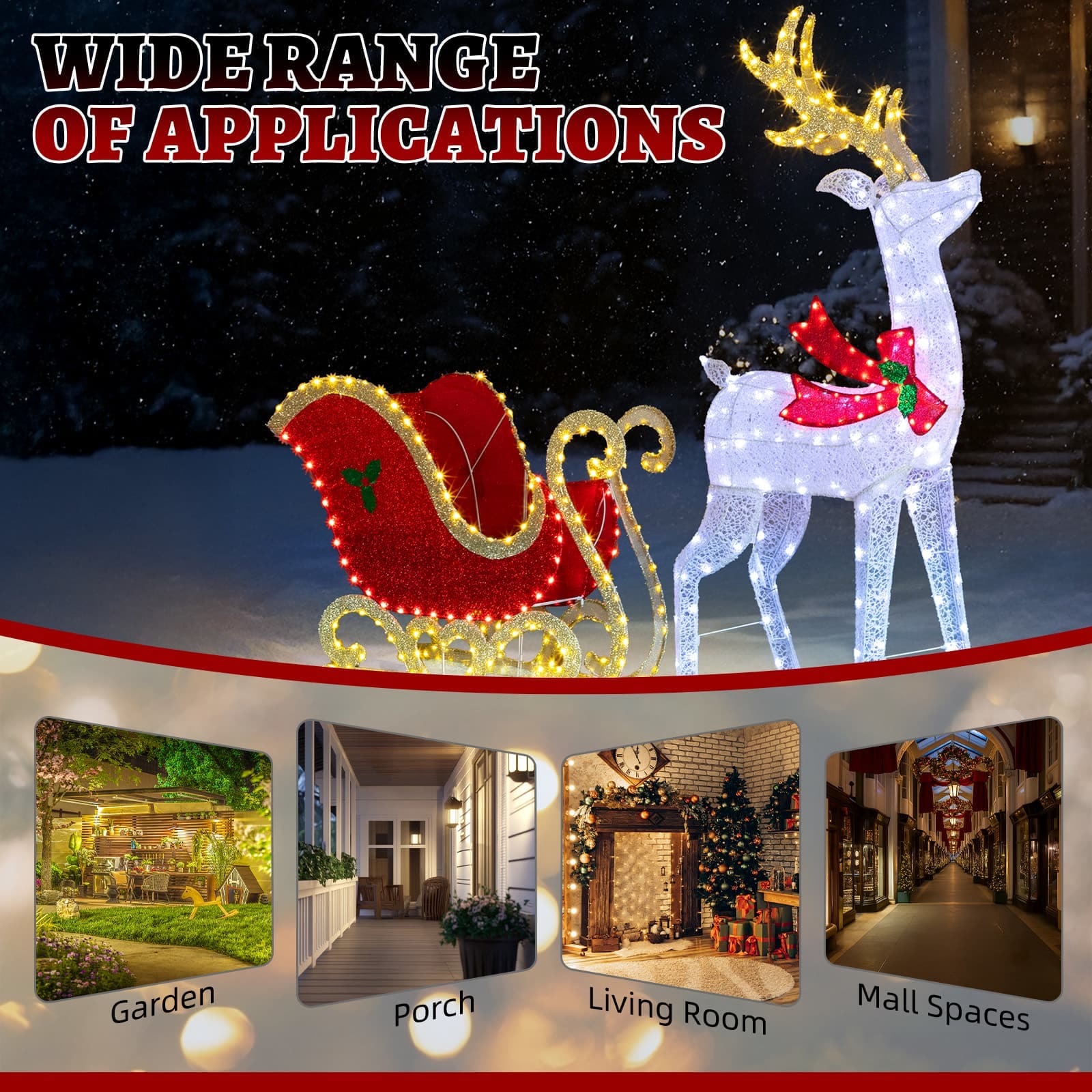 Yescom D60XMA025-DEER1-S-11 Table-Christmas-Decorations - View #6