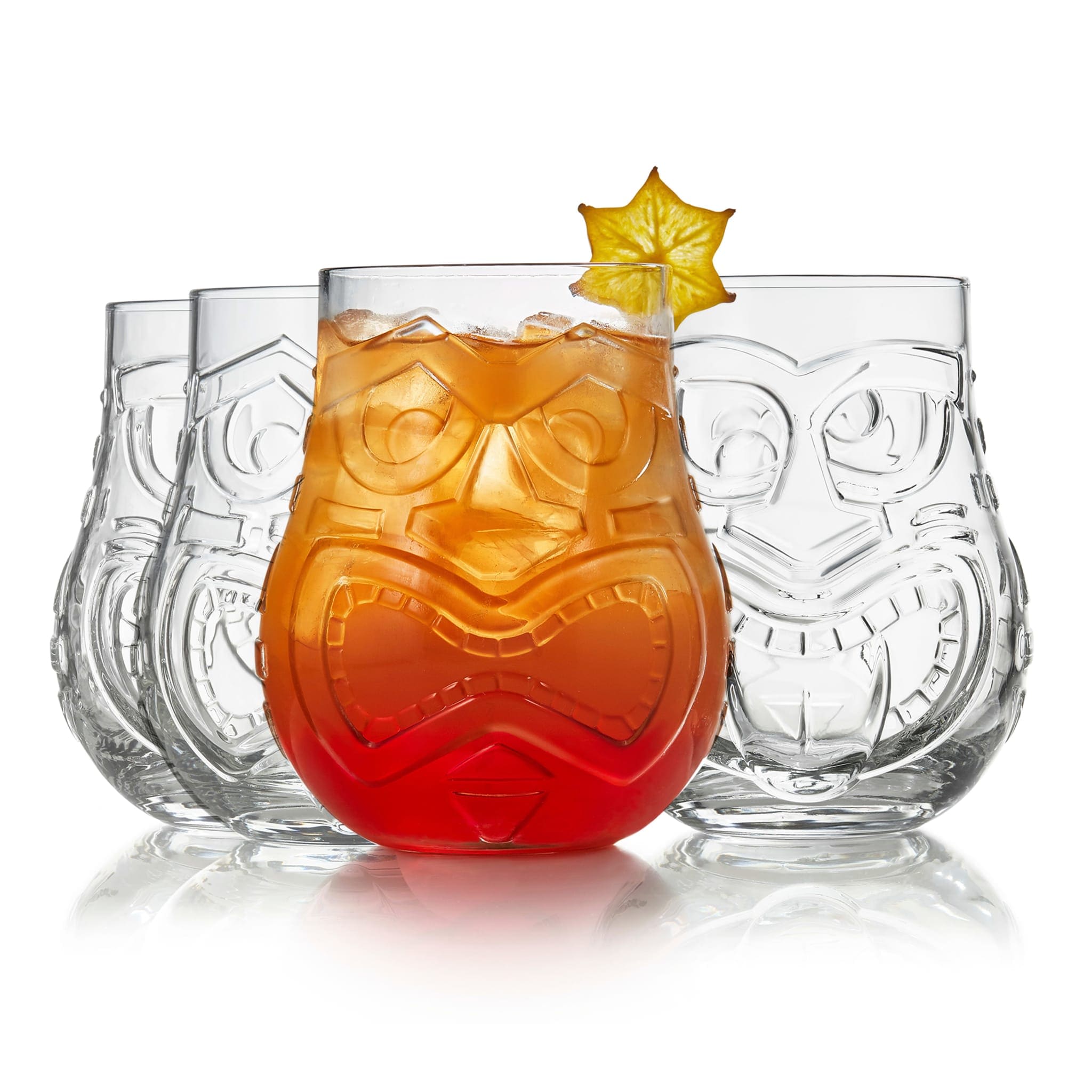 Libbey  Tiki Split Tumbler Glasses 15.75 ounce Set of 4