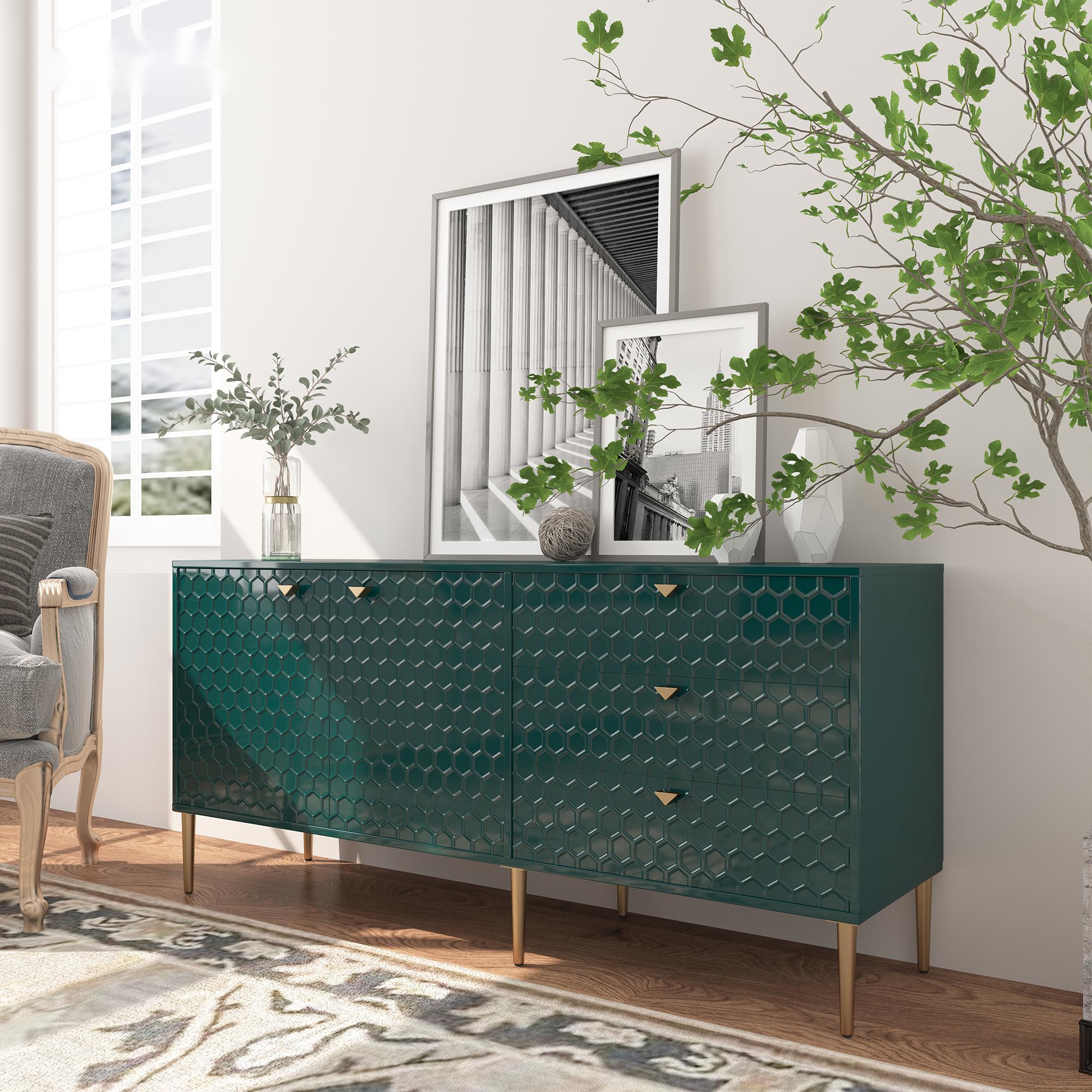 Clihome Modern/Contemporary Green Tv Cabinet (Accommodates TVs up to 60-in)