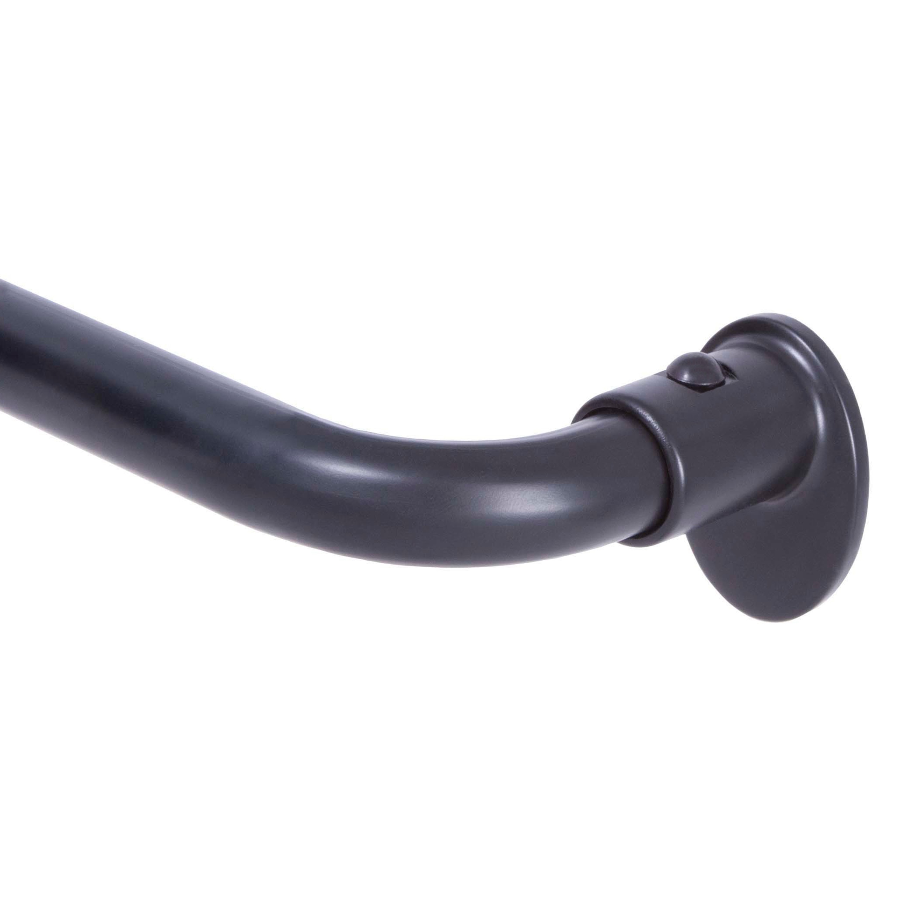 Sun Zero SN79230V1 Room Darkening 28-in to 48-in Black Steel Wrap-around curtain rod with Finials