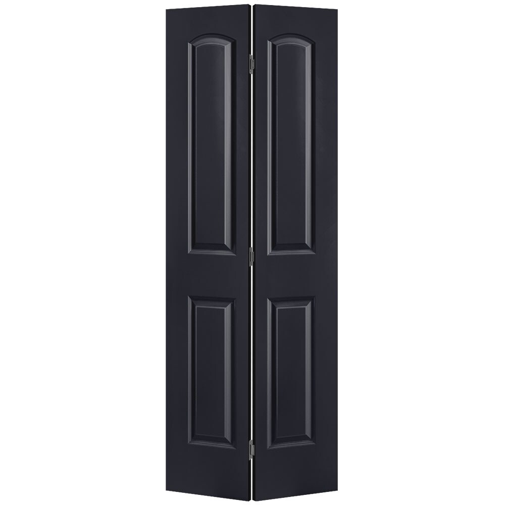 Masonite Roman 30-in X 80-in Midnight 2-panel Round Top Smooth Hollow ...