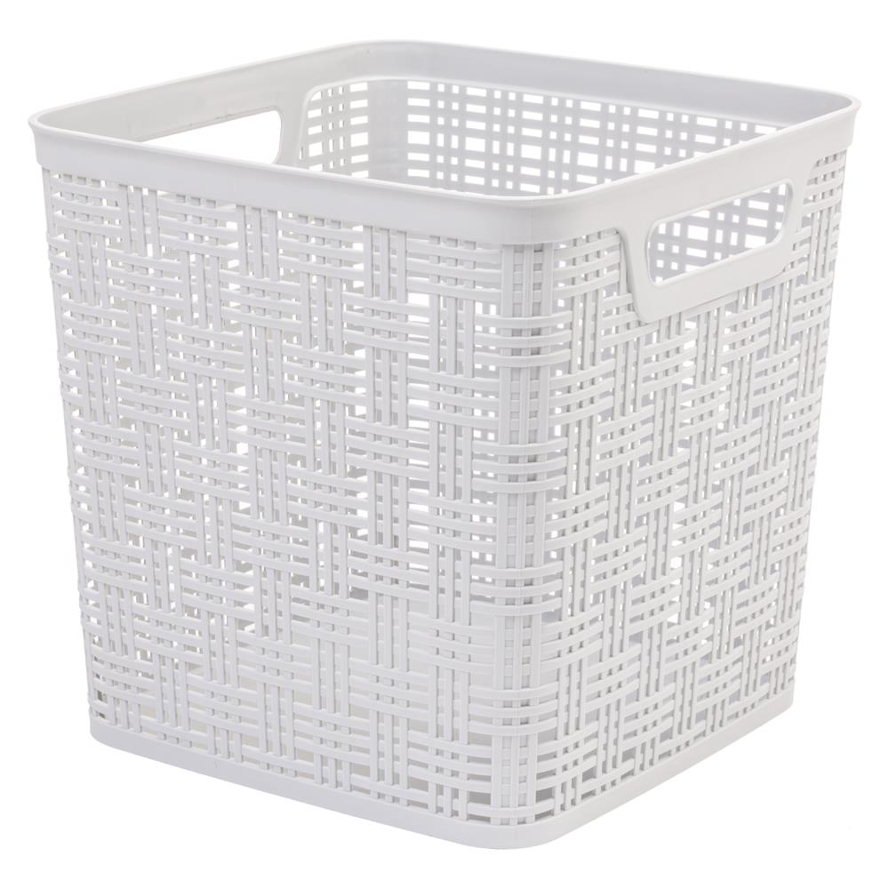 Keter Jute Medium 10.7-in W x 5.7-in H x 13.9-in D White Plastic Basket in  the Storage Bins & Baskets department at