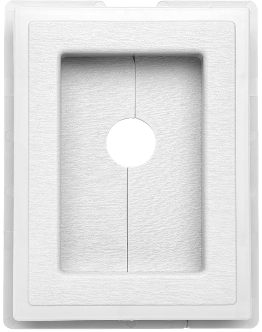 Ply Gem MBL0CKRL PW 6-in x 7.5-in White/Woodgrain Vinyl Universal Mounting Block