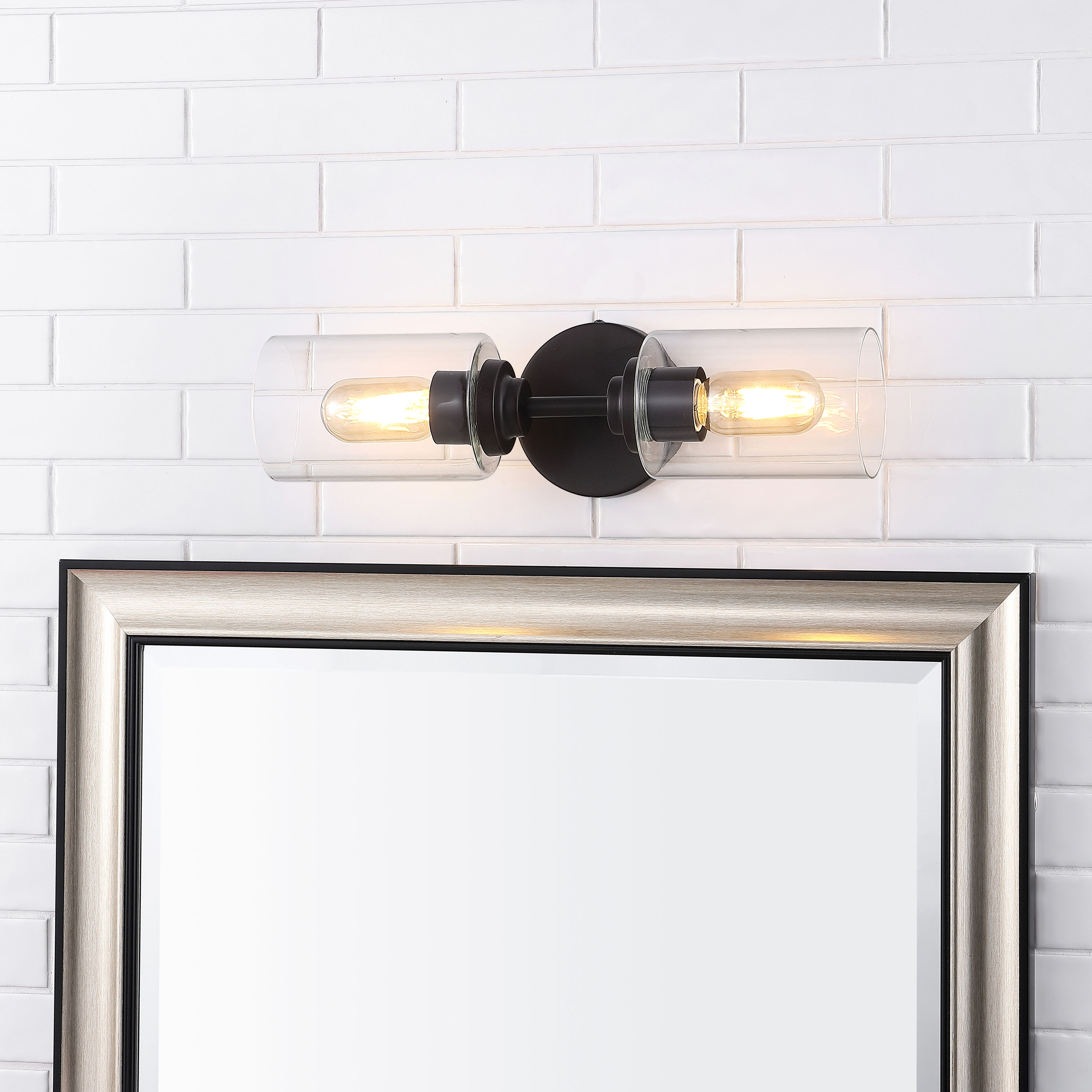 JONATHAN  Y JYL9548A Giles Iron Industrial Transitional 5.75-in 2 -Light Oil-rubbed Bronze Farmhouse Vanity light