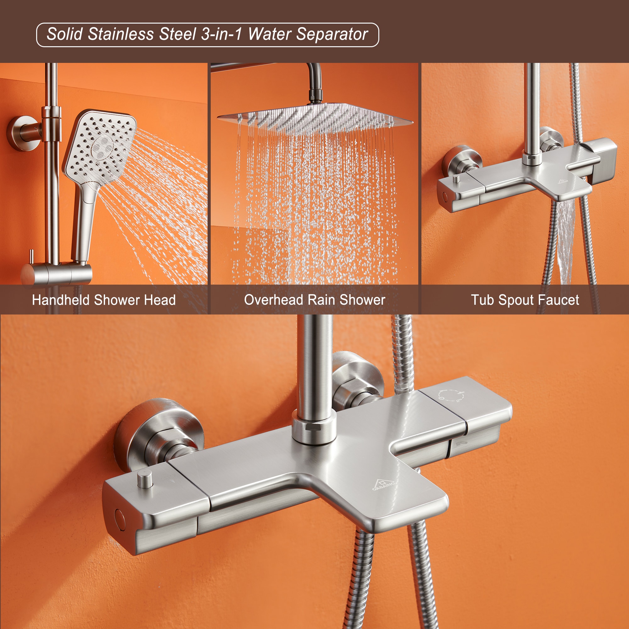 Clihome CL-016MB-SL Showerhead-Bar-Panels - View #6