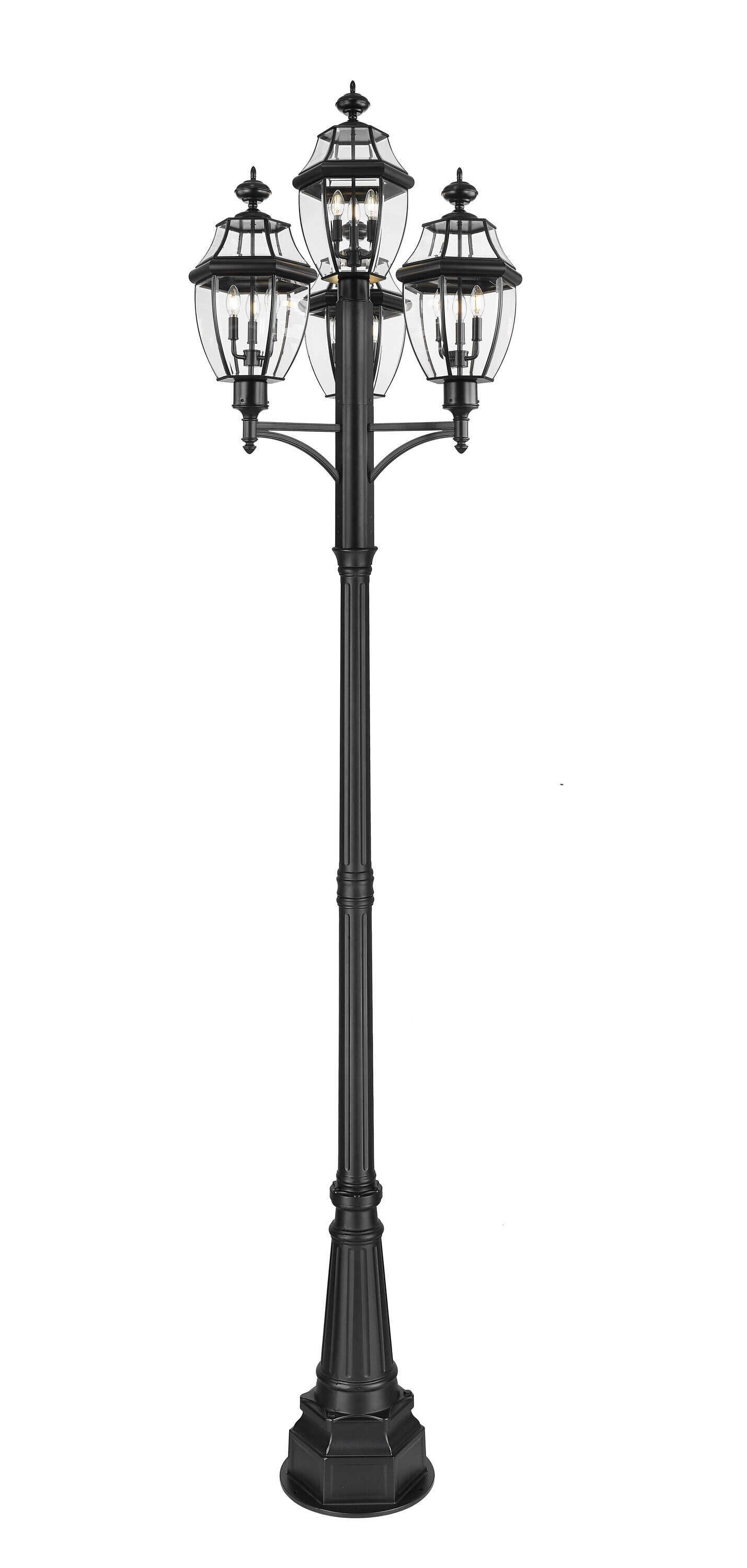 Z-Lite 580PHB-4-564P-BK Complete-Post-Lights - View #3
