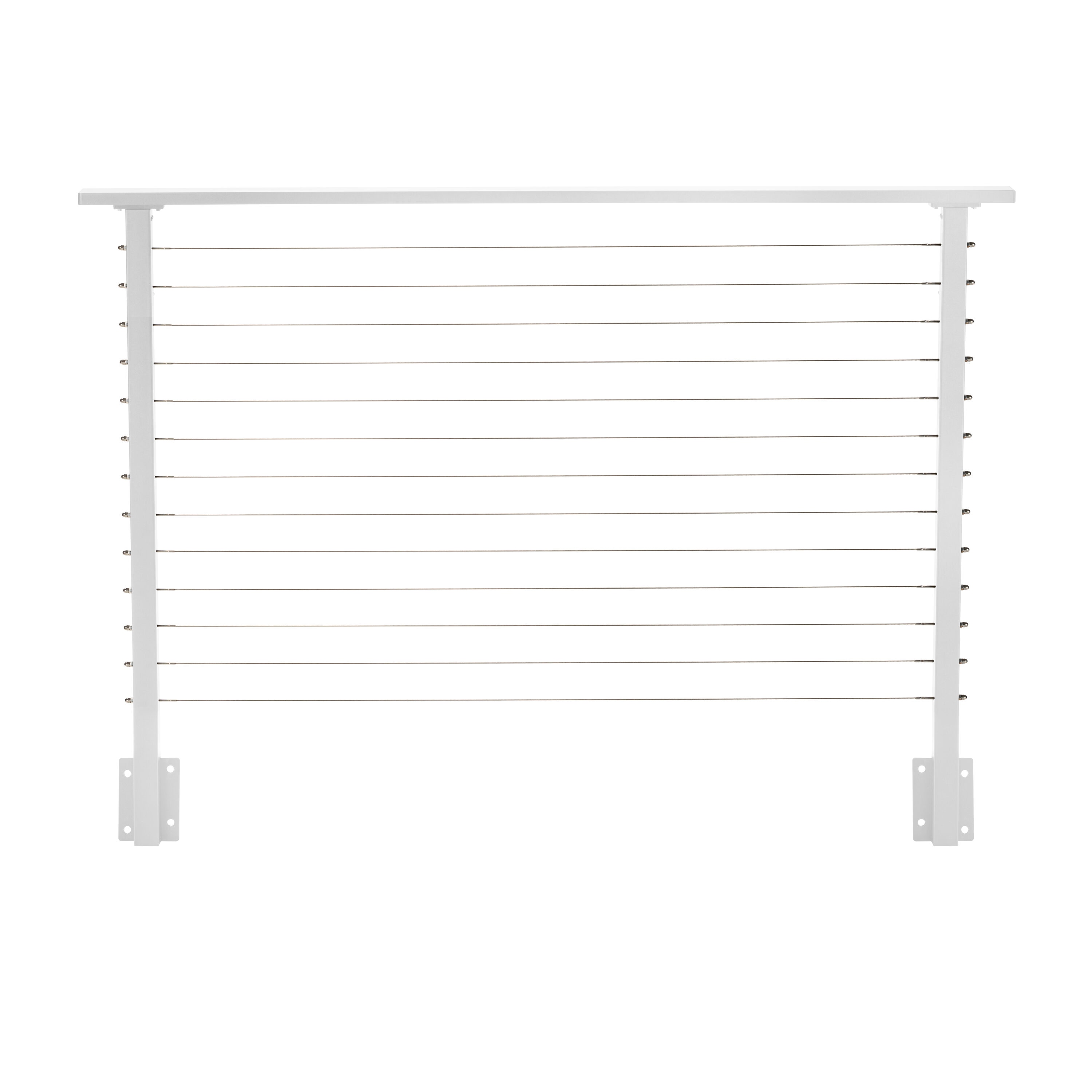 CityPost Face Mount 6-ft x 42-in White Steel Deck Cable Rail Kit in the ...