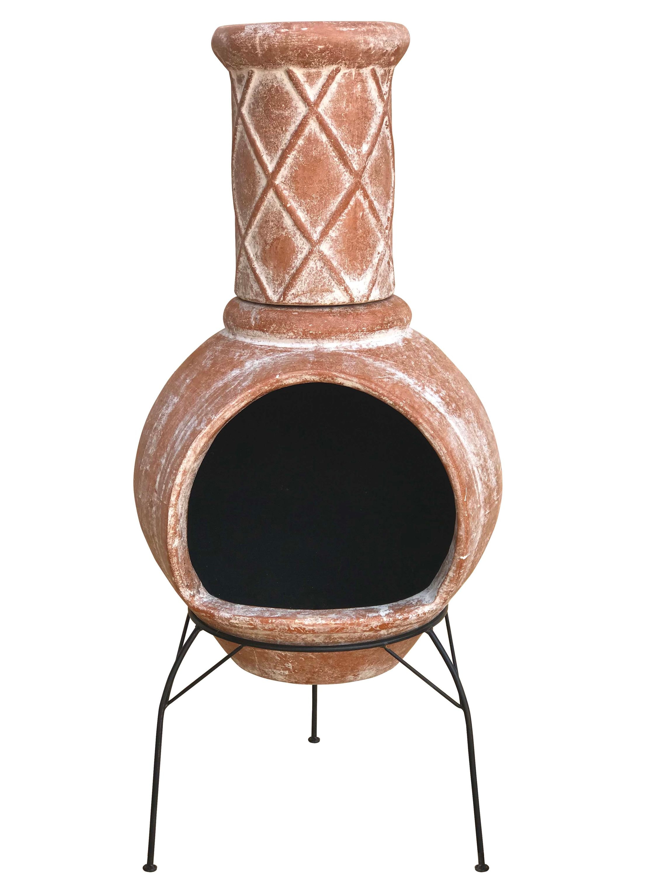 Terracotta Clay Chiminea, Ceramic Fire Pit