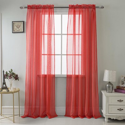 Red Sheer Curtains Ds At Com, Curtains 95 Inches Long
