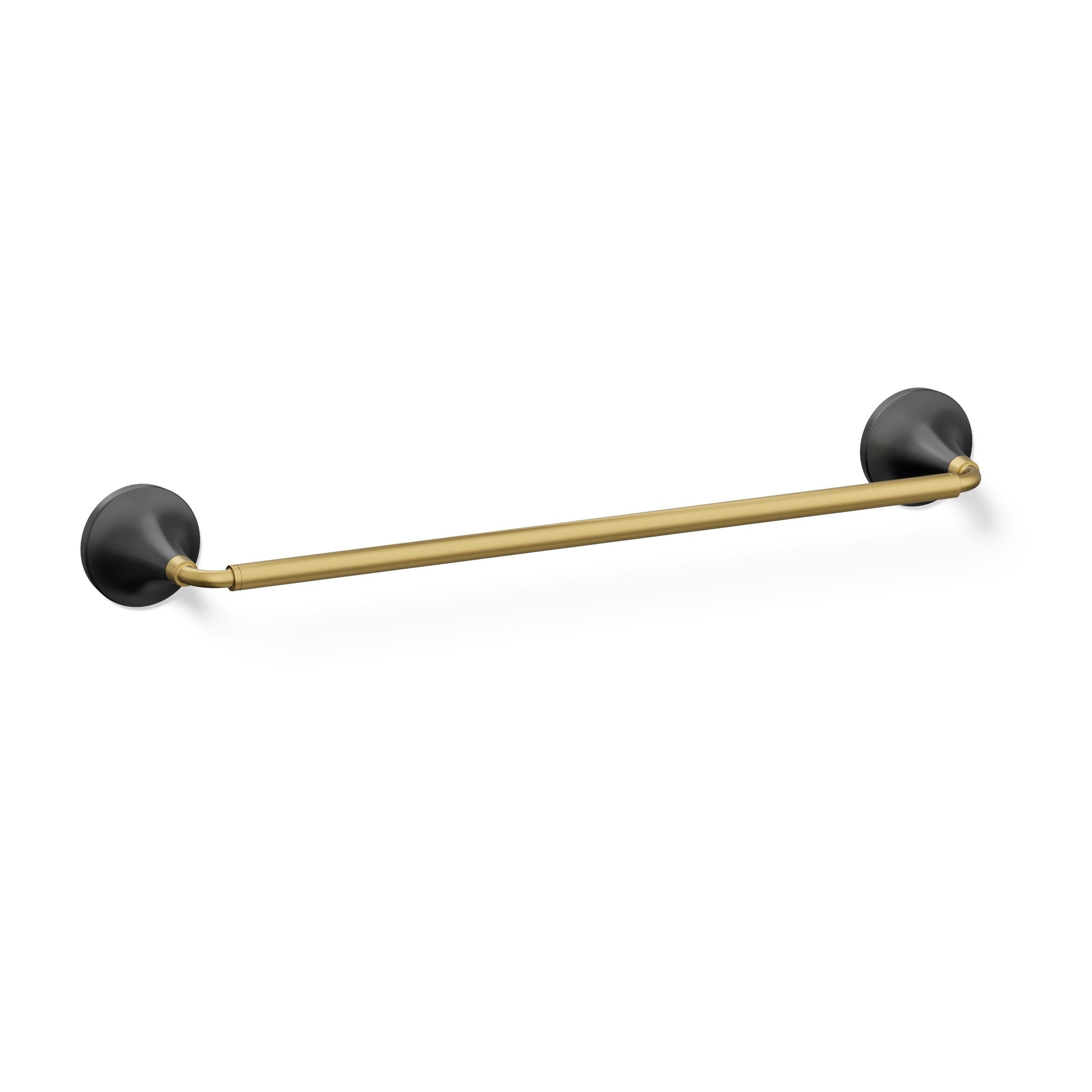 KOHLER Tone 21-in Adjustable MatteBlackBrushedModerneBrass Wall-mount Single Towel Bar