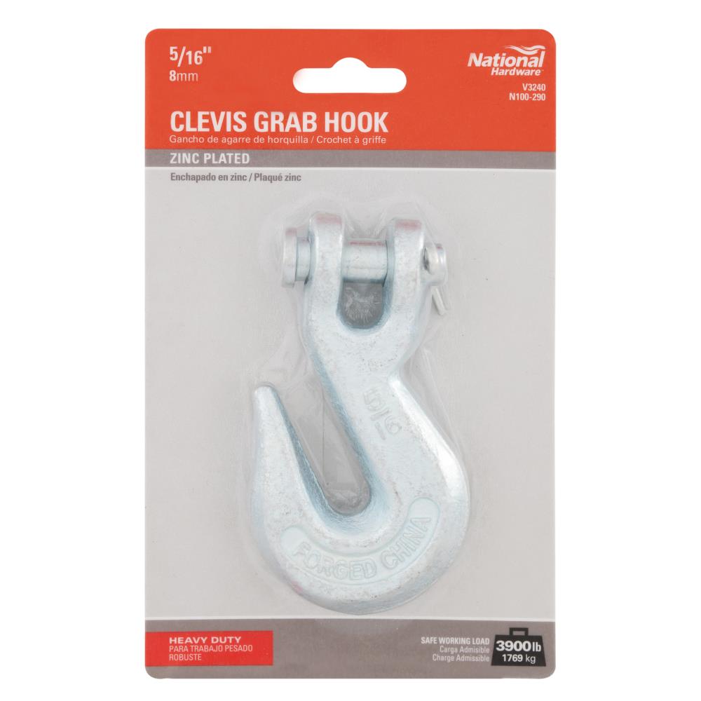 National Hardware N100-290 (V3240) 5/16-in Clevis Grab Hooks in Zinc Plated  in the Chain Accessories department at