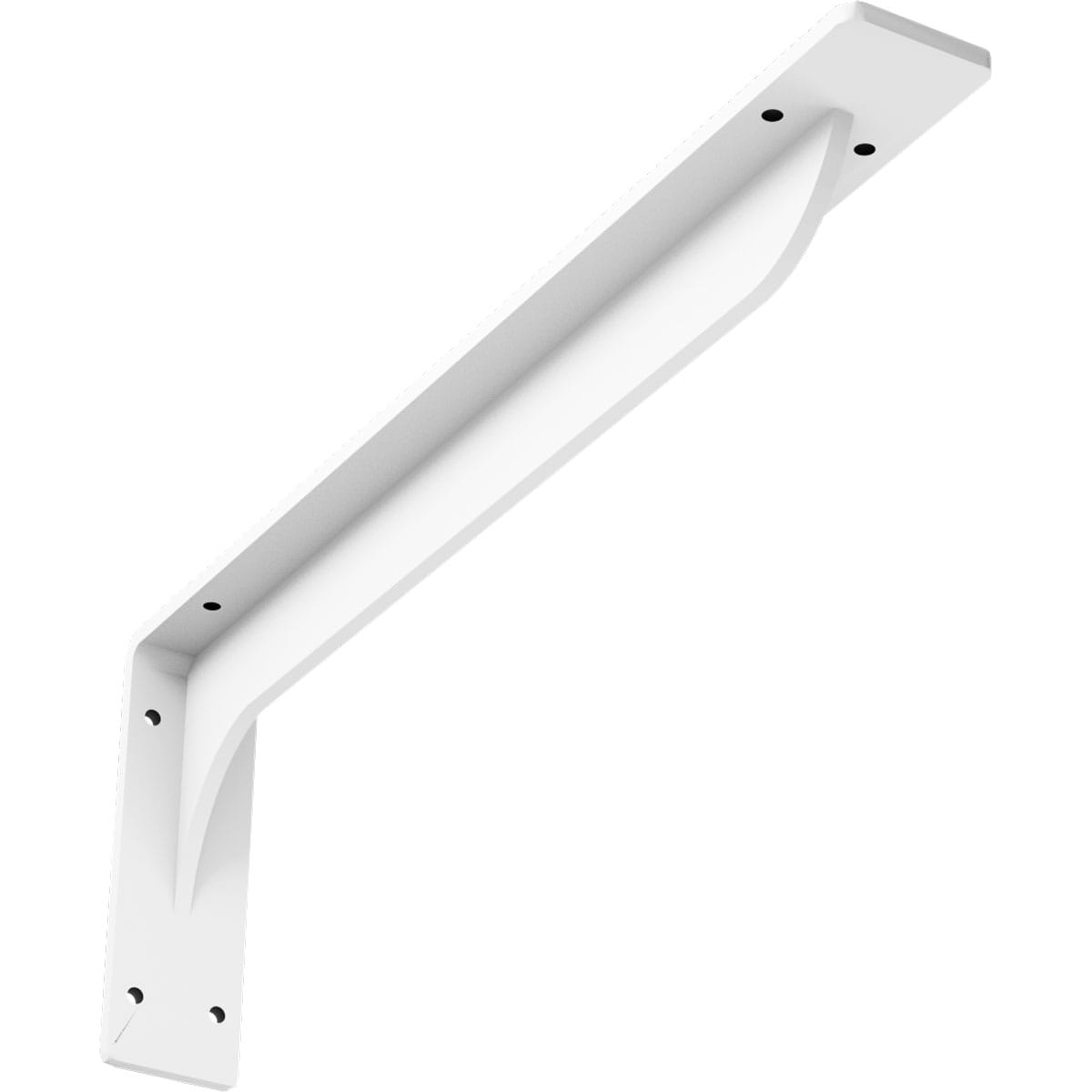 Ekena Millwork BKTM02X18X06EBPWH Embrey 18-in x 2-in x 6.5-in Primed Steel Mounting bracket