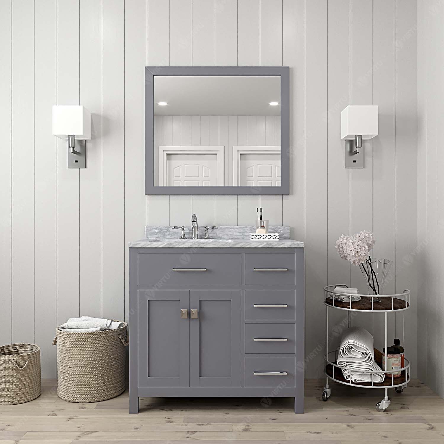 Virtu USA MS-2136R-WMSQ-GR-002 Bath-Vanity-Combo - View #2