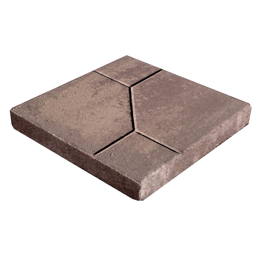 10940524 16-in x 2-in Tan/Charcoal Color Concrete Patio Stone