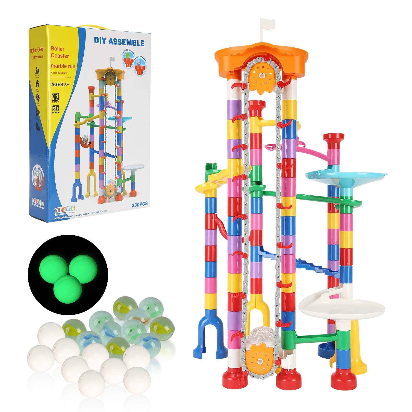 GIVIMO 230-pc Marble Run Set with Motorized Elevator