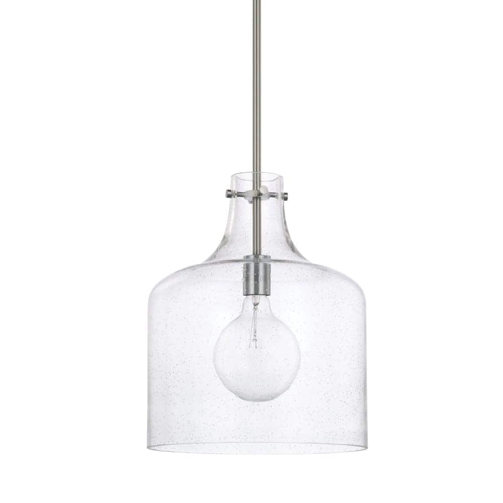 Capital Lighting  325712 Single Light 15 Inch Tall Pendant with Seedy Glass Shade