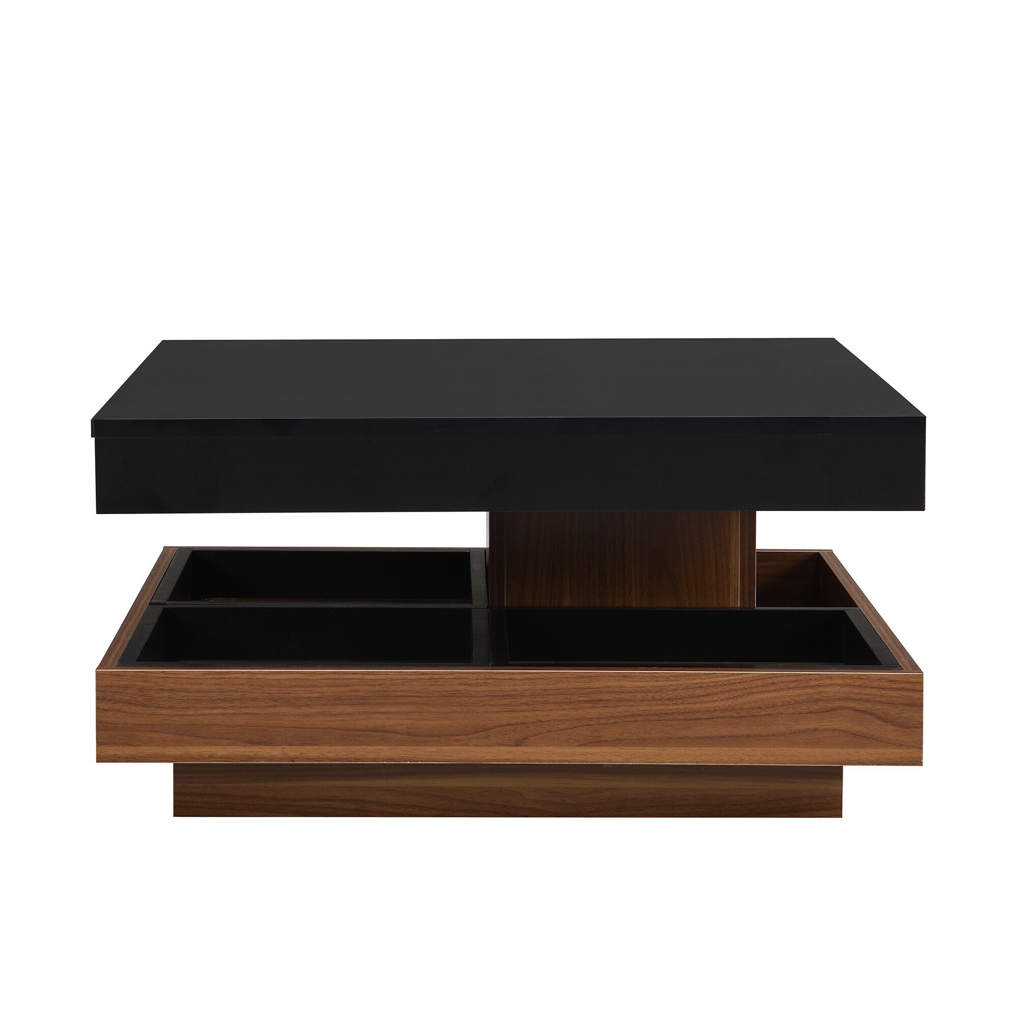 Miki Shinly Farmhouse Round MDF Sleek Wipe-Clean 27.56-in W x 14.17-in H Coffee Table