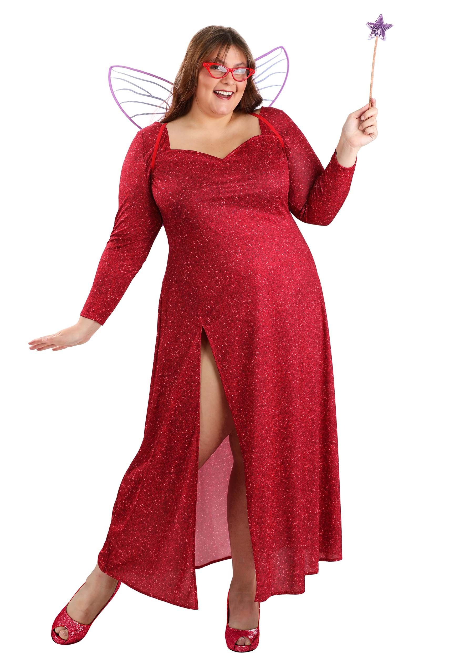 fairy godmother red dress Shrek 2 Women Cosplay Costume Outfits Hallow  TrendsinCosplay a purple with pink satin inset at the bust corset Fairy Godmother God Mother Shrek