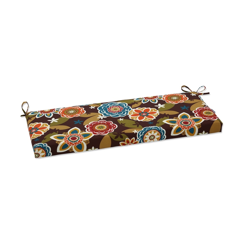 Pillow Perfect 508405 Annie Chocolate 18-in x 45-in Brown Patio bench cushion