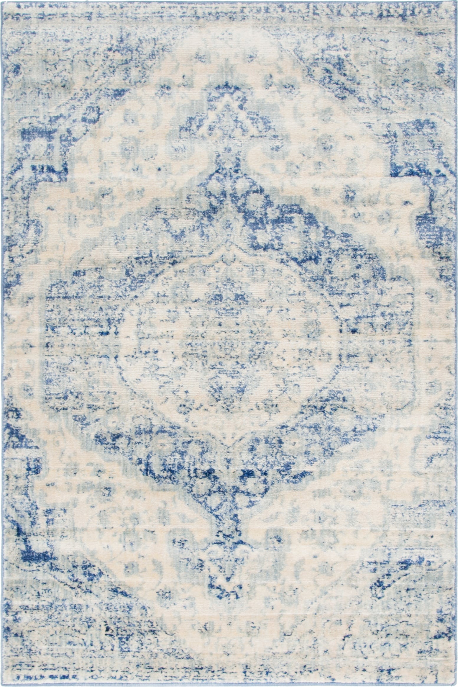 Unique Loom 3141730 Tanglewood Asheville 4 x 6 (ft) Loomed Polypropylene Blue/Light Blue Rectangular Indoor Medallion Oriental Area rug