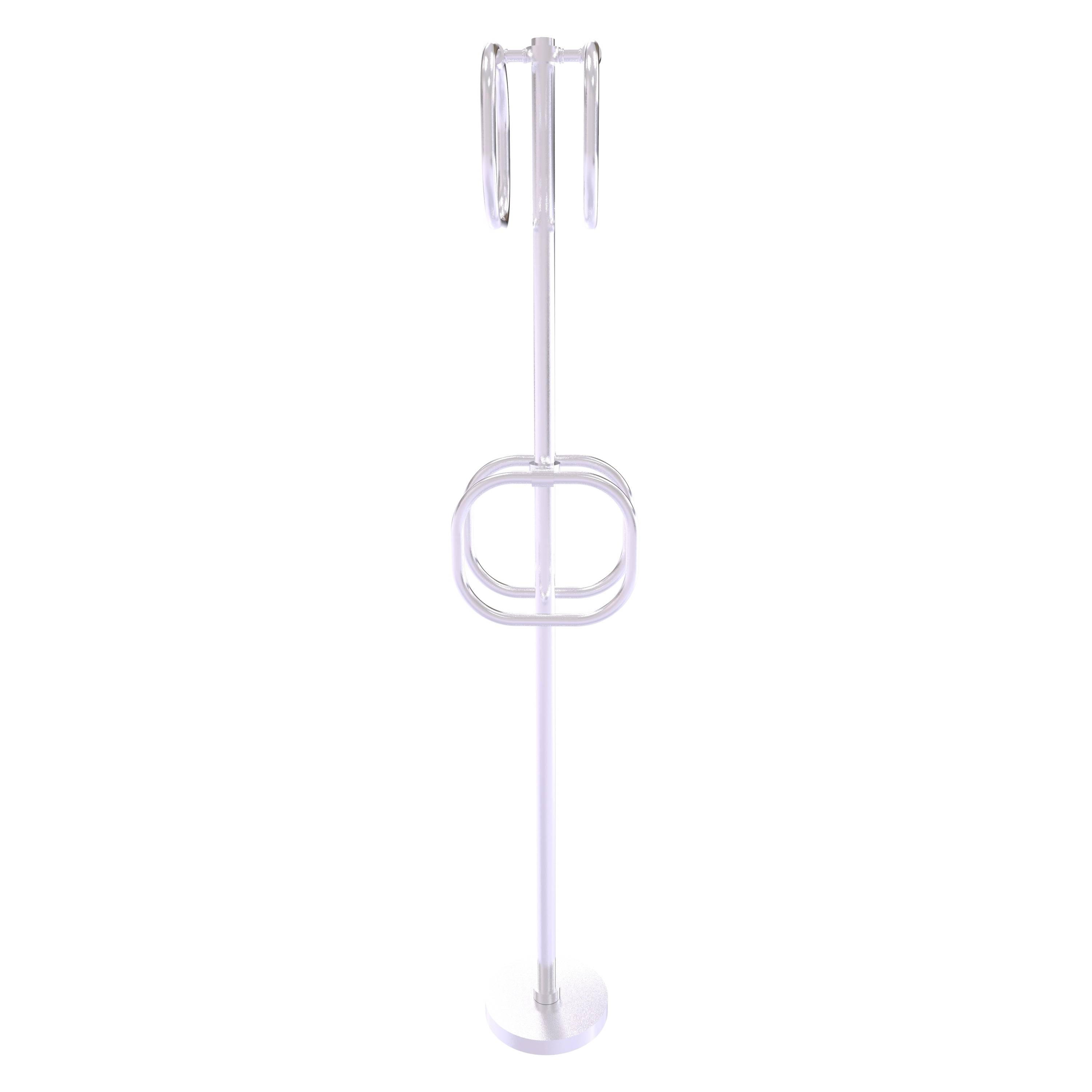 Allied Brass TS-40-SCH Satin Chrome Freestanding floor Single Towel Ring
