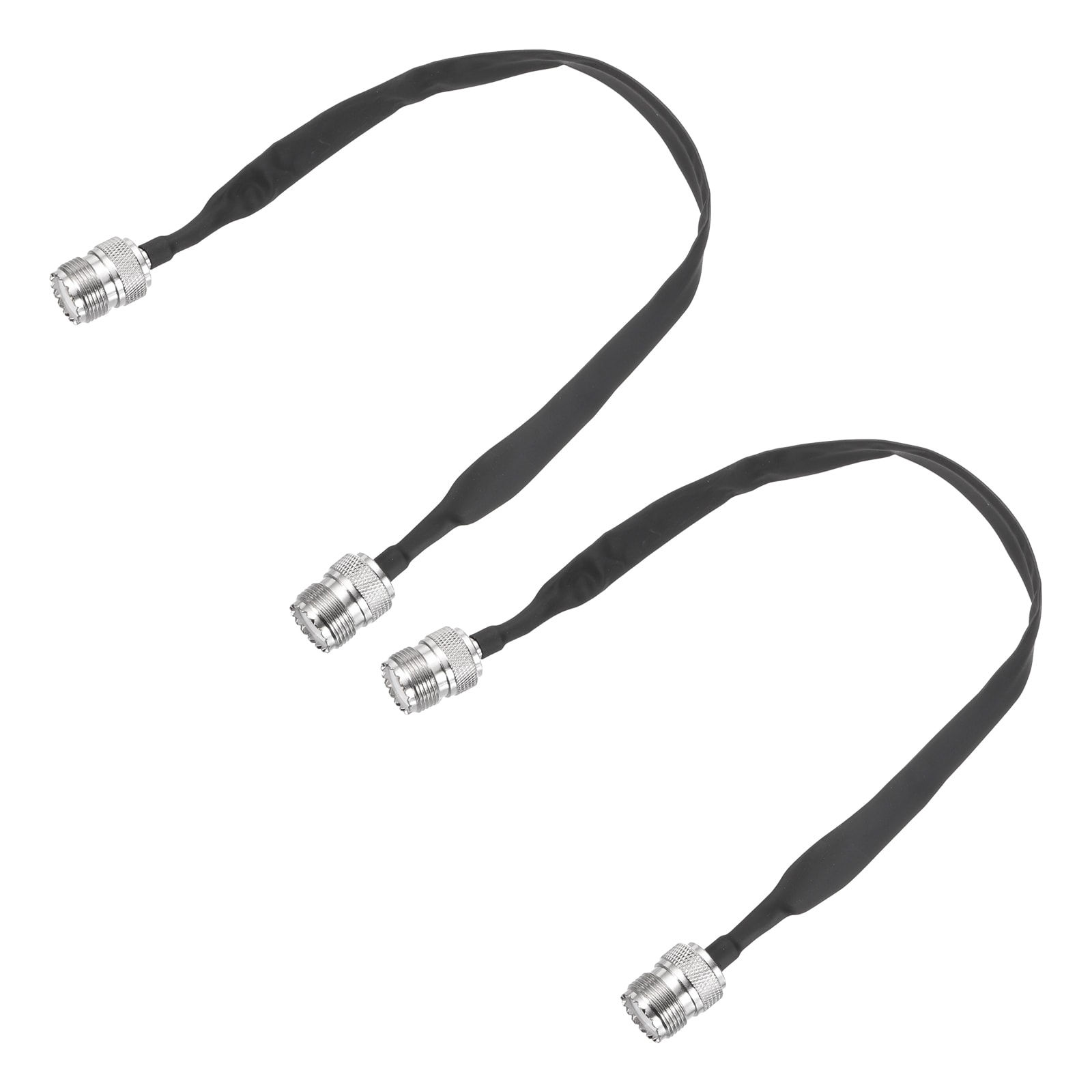 Unique Bargains Door/Window Pass Through Flat Coaxial Cable with UHF Female to Female 0.98ft/30cm Cord Flat Coax Cable Pigtail Extension for Antenna Router 2pcs