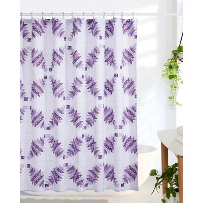 Country Living 72 In X Cotton, Lavender And White Shower Curtains