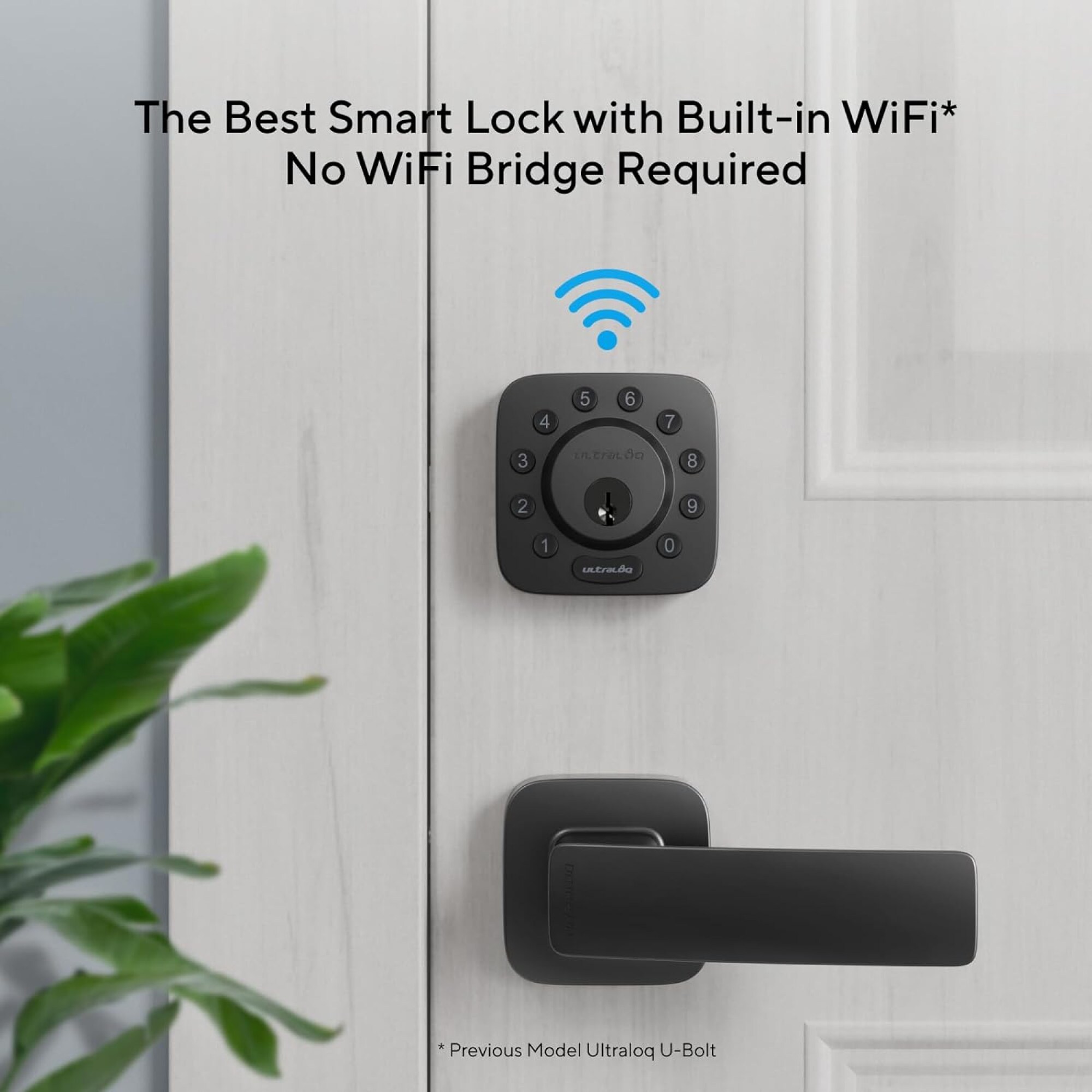 Ultraloq Black Single-Cylinder Deadbolt with Smartkey and Wi-Fi U-BOLT-WIFI-BK-B Sansujyuku sansujyuku.com