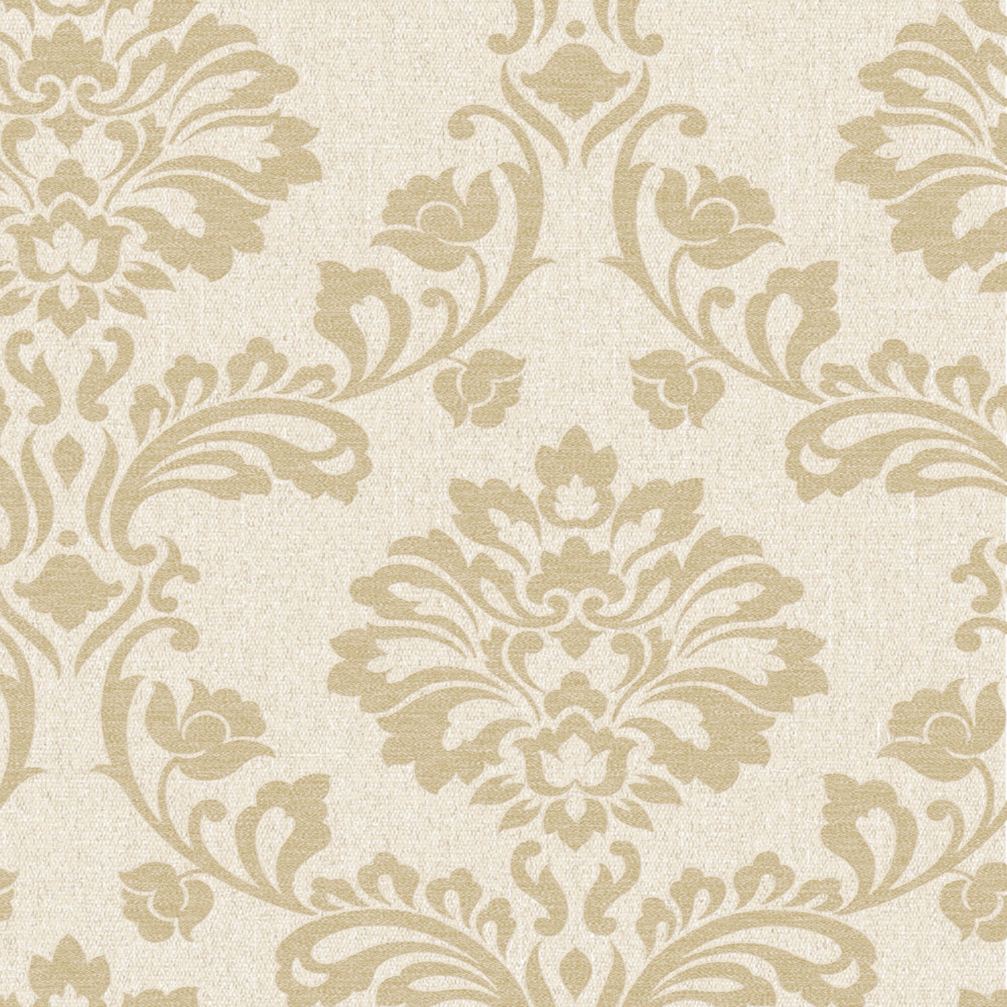 I Love Wallpaper Chelsea Glitter Damask Wallpaper in Cream and Gold