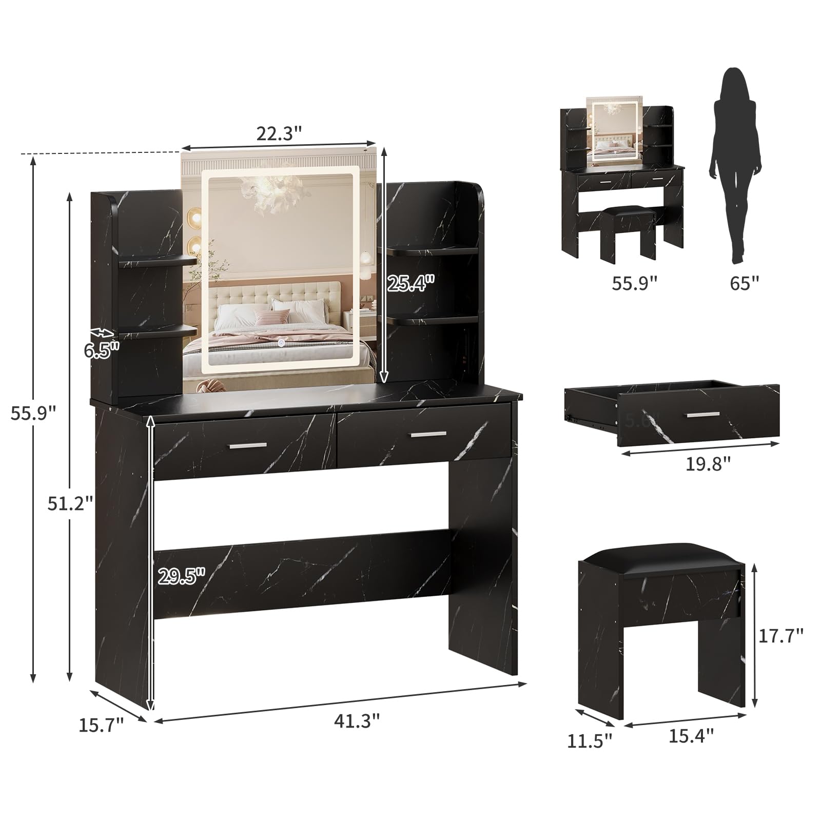 Garvee HHZ-PHO-14CN9TFY Bedroom-Vanities - View #2
