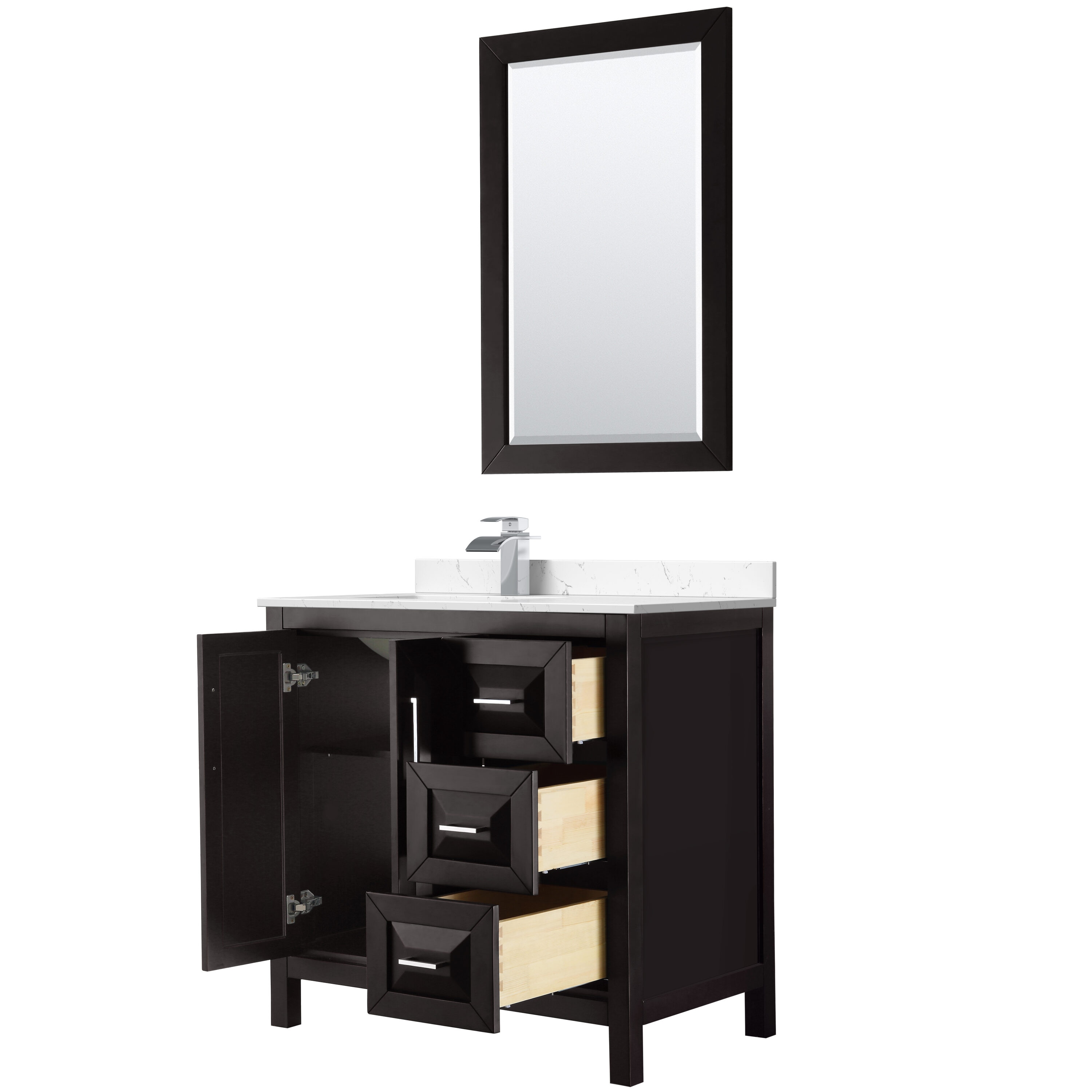 Wyndham Collection WCV252536SBLWCUNSMED Bath-Vanity-Combo - View #2