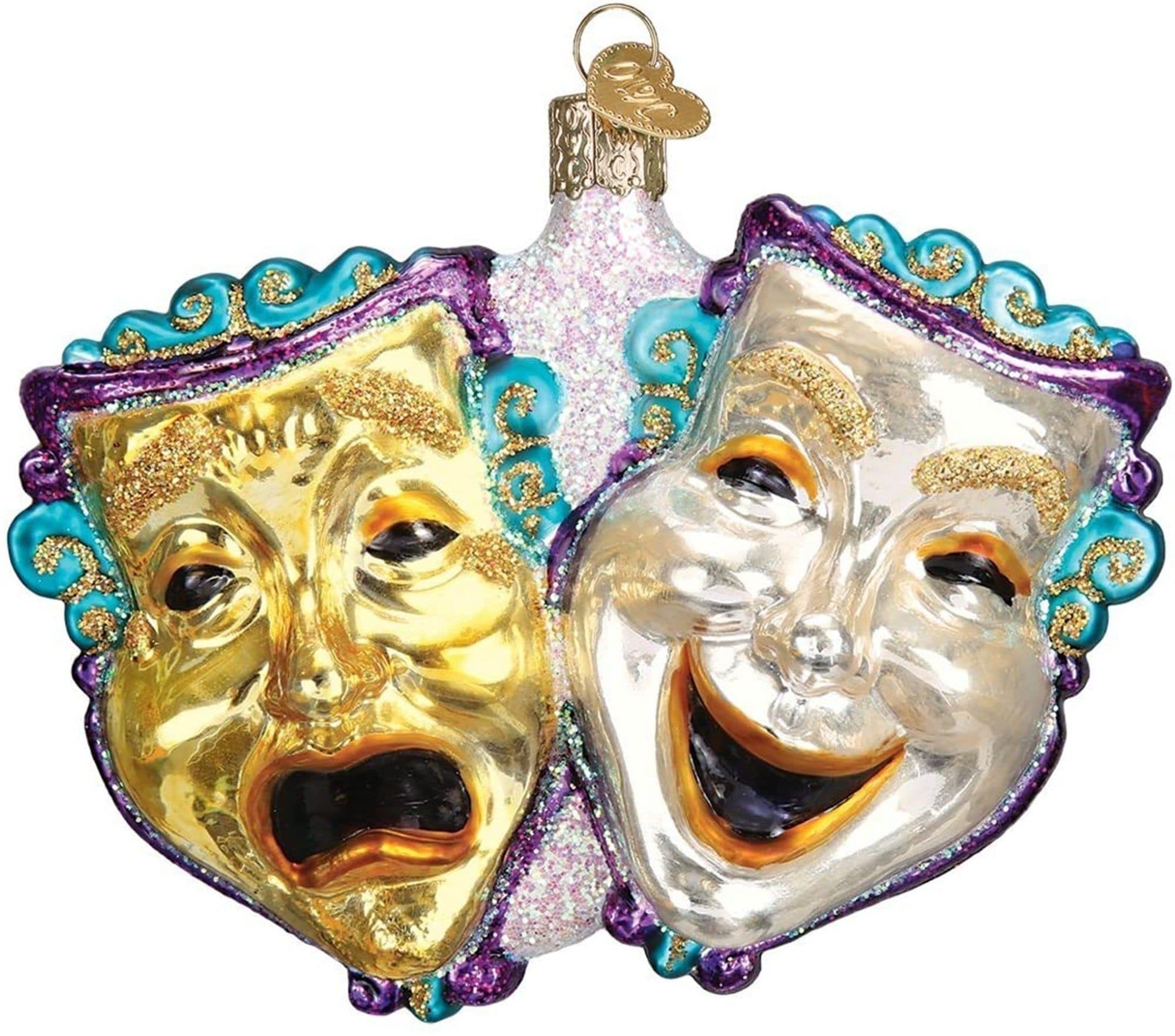 Old World Christmas 729343361950 Blown Glass Ornament for Christmas Tree - Comedy and Tragedy