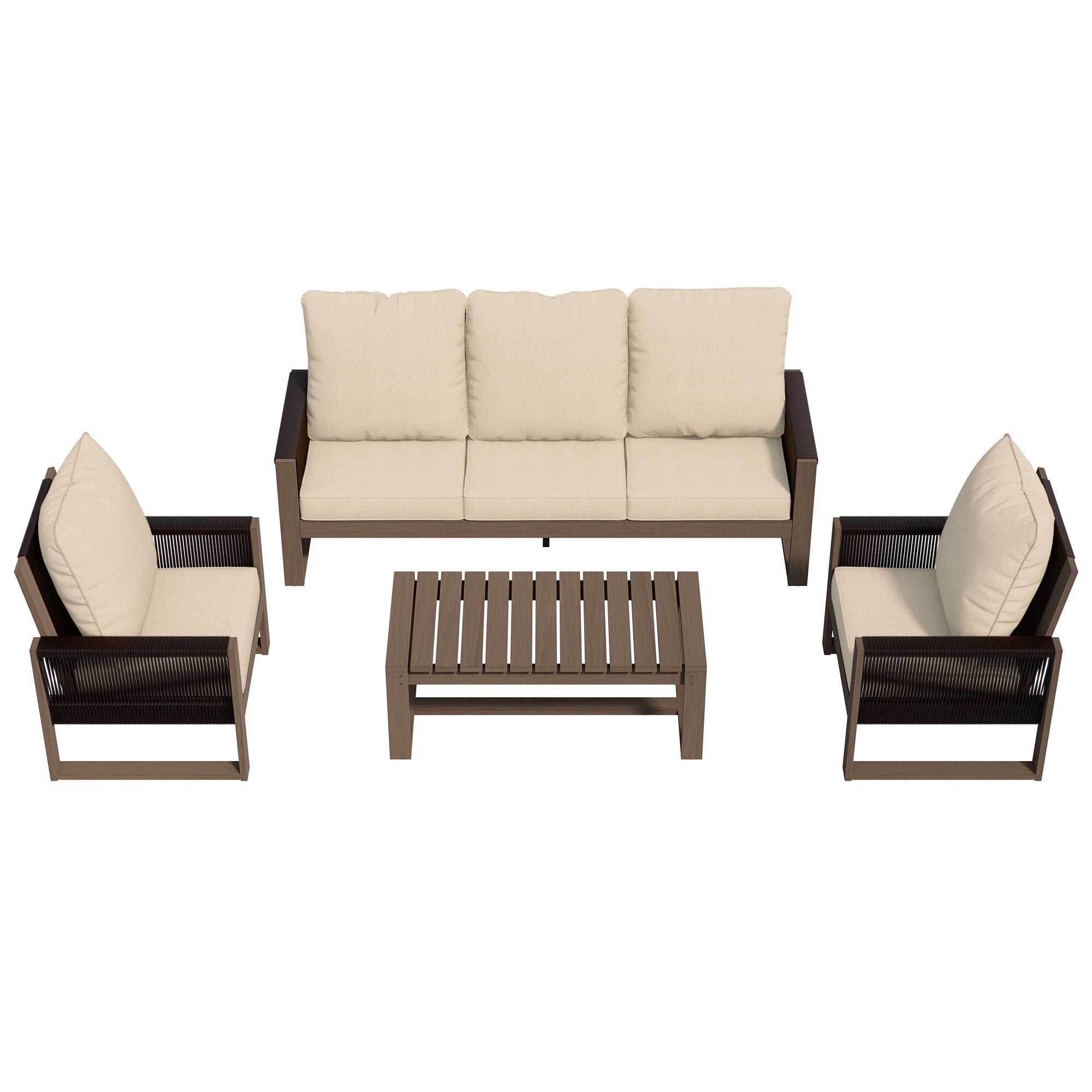 Gardenbee MA05-A0234-BGE Patio-Conversation-Sets - View #2