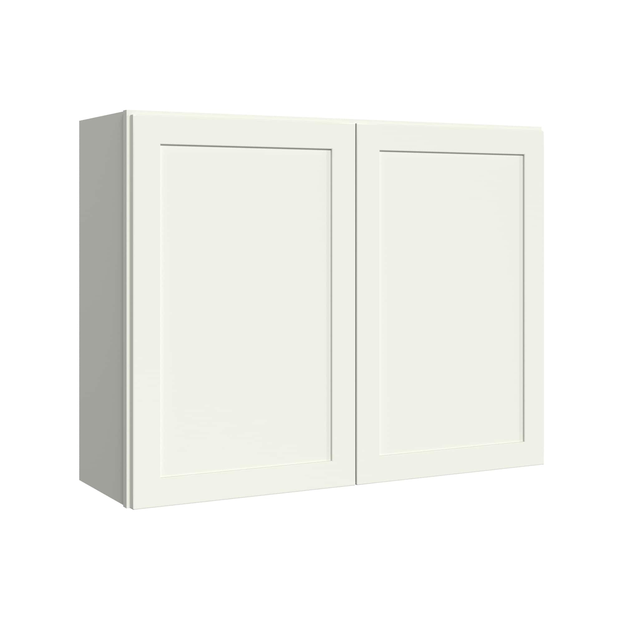 KraftMaid Momentum W3930G71 Deveron 39-in W x 30-in H x 12-in D Dove White Wall Fully assembled Plywood Cabinet (Recessed Panel Shaker)