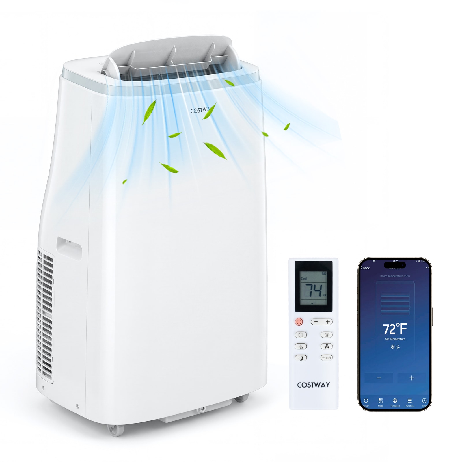 Costway  15000 BTU Portable Air Conditioner with Fan Dehumidifier Sleep Mode 24H Timer