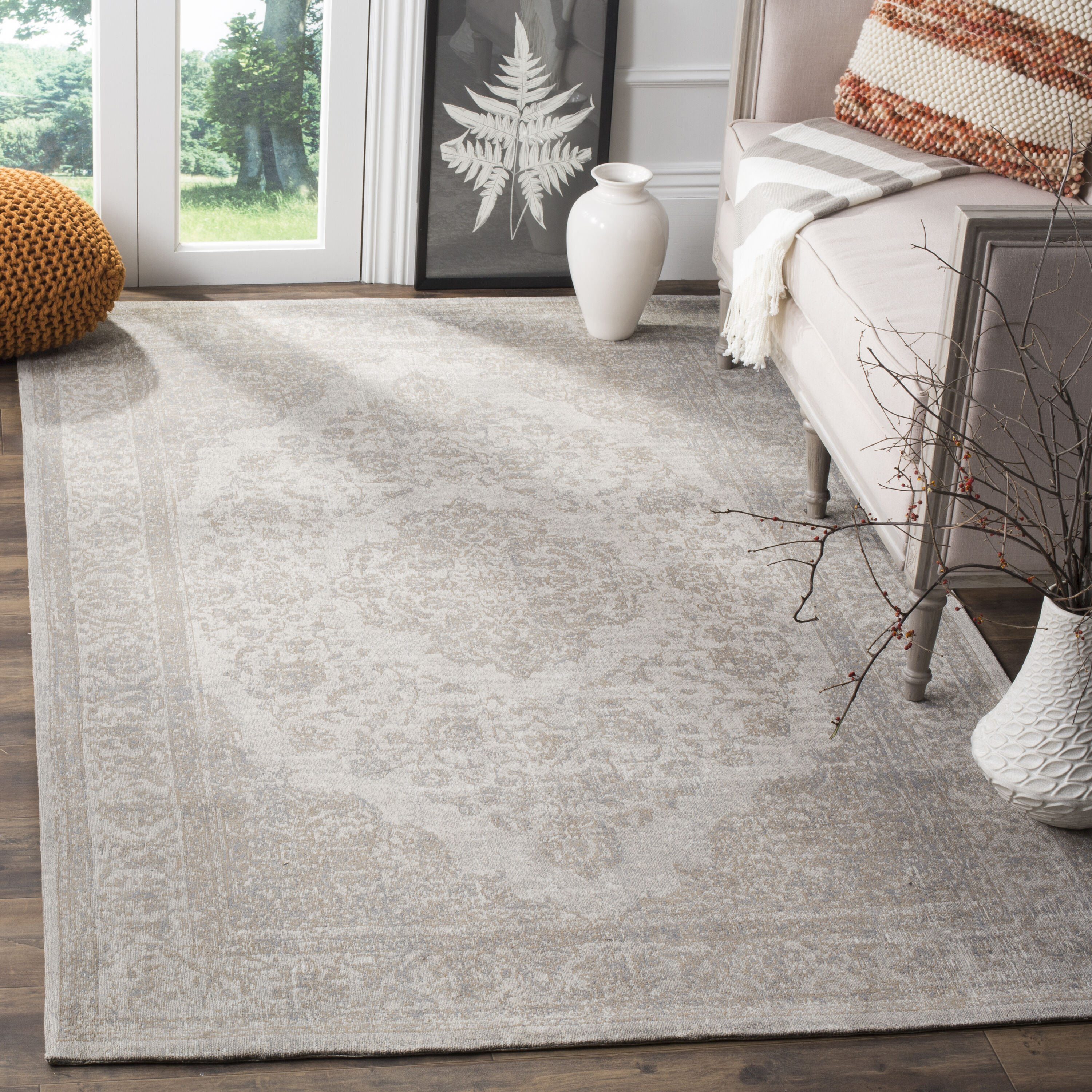 Safavieh CLV121A-6 Classic Vintage Bornez 6 x 9 (ft) Loomed Cotton Beige Rectangular Indoor Distressed/Overdyed Vintage Area rug