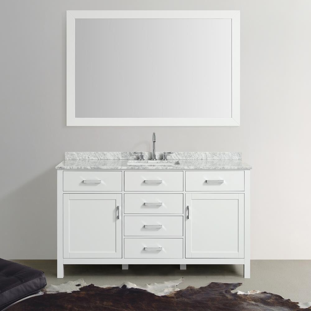 Beaumont Decor Hampton 61-in White Undermount Single Sink Bathroom ...