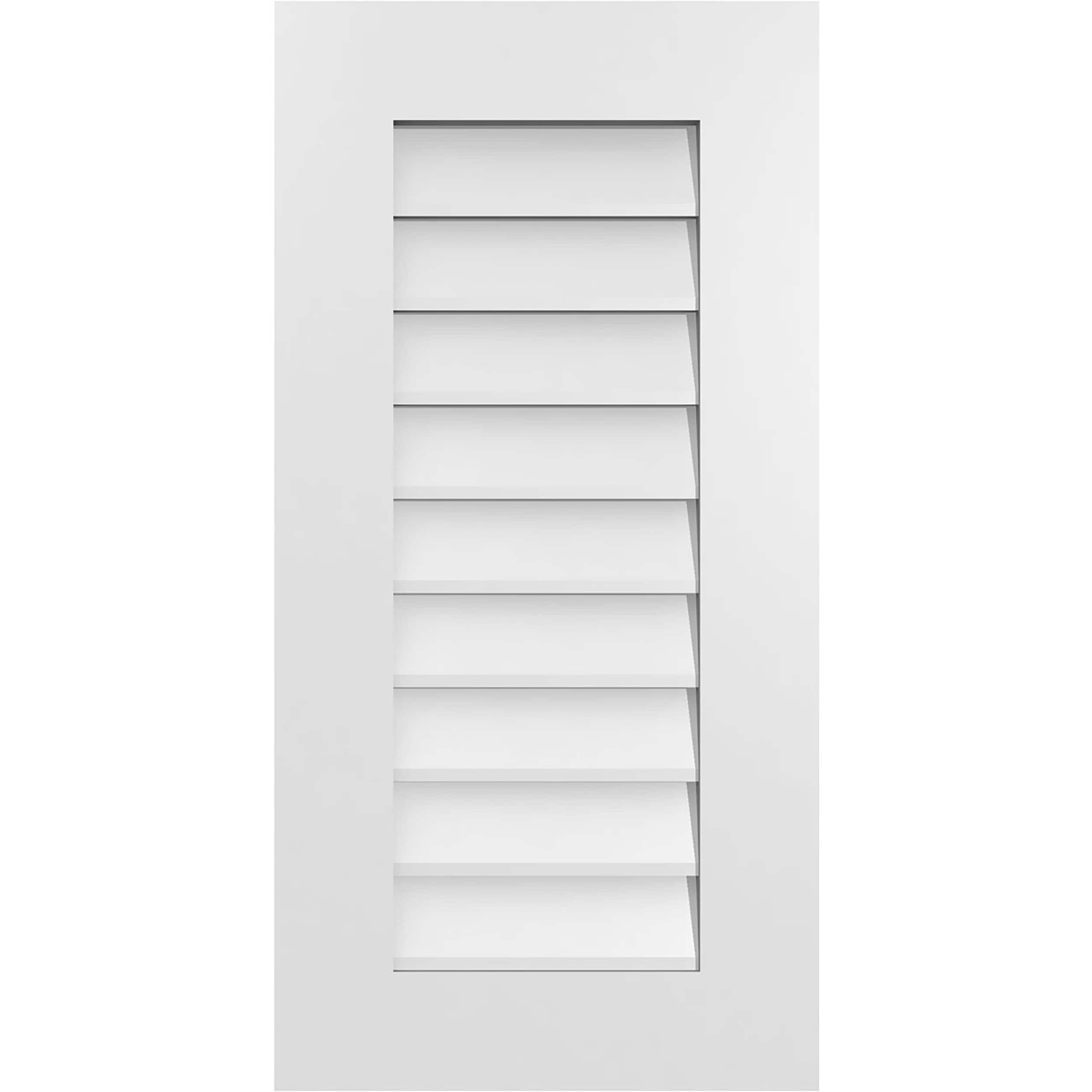 Ekena Millwork GVPVE16X3201SN 16-Inches x 32-Inches Off-white Rectangle PVC Gable Louver Vent