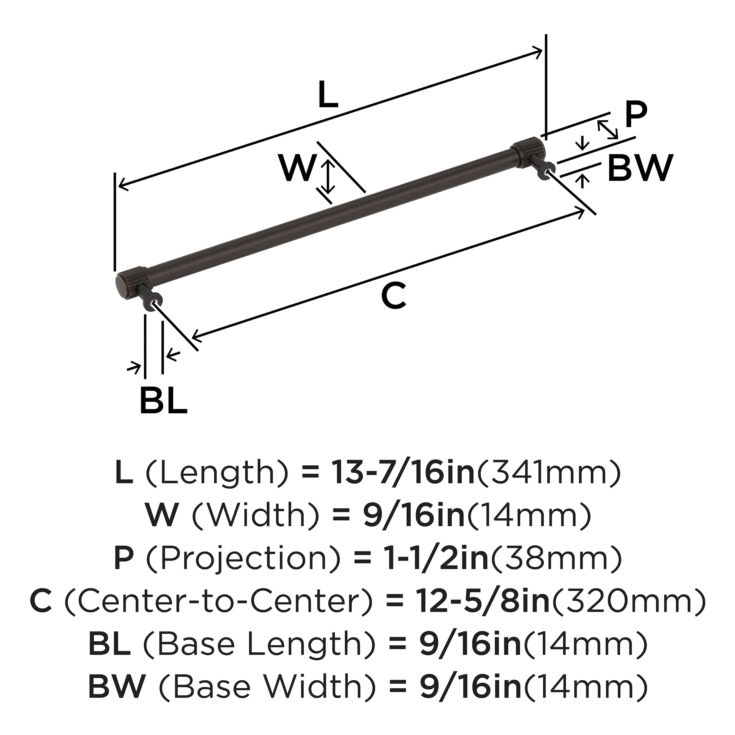 Amerock BP37809ORB Cabinet-Pulls - View #4