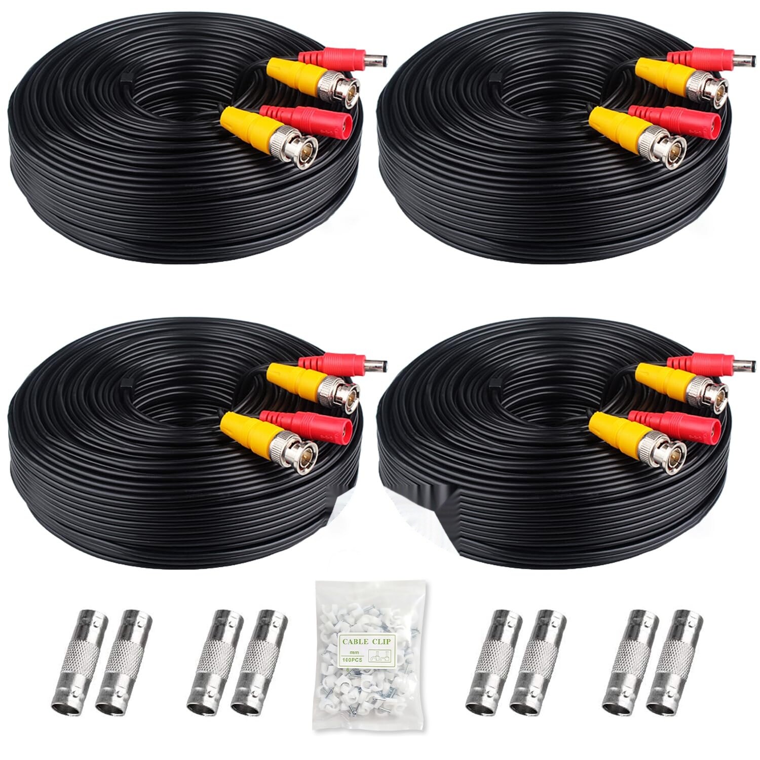 AOIZGMY 4 Pack 200ft BNC Cable All-in-One Siamese Video and Power ...